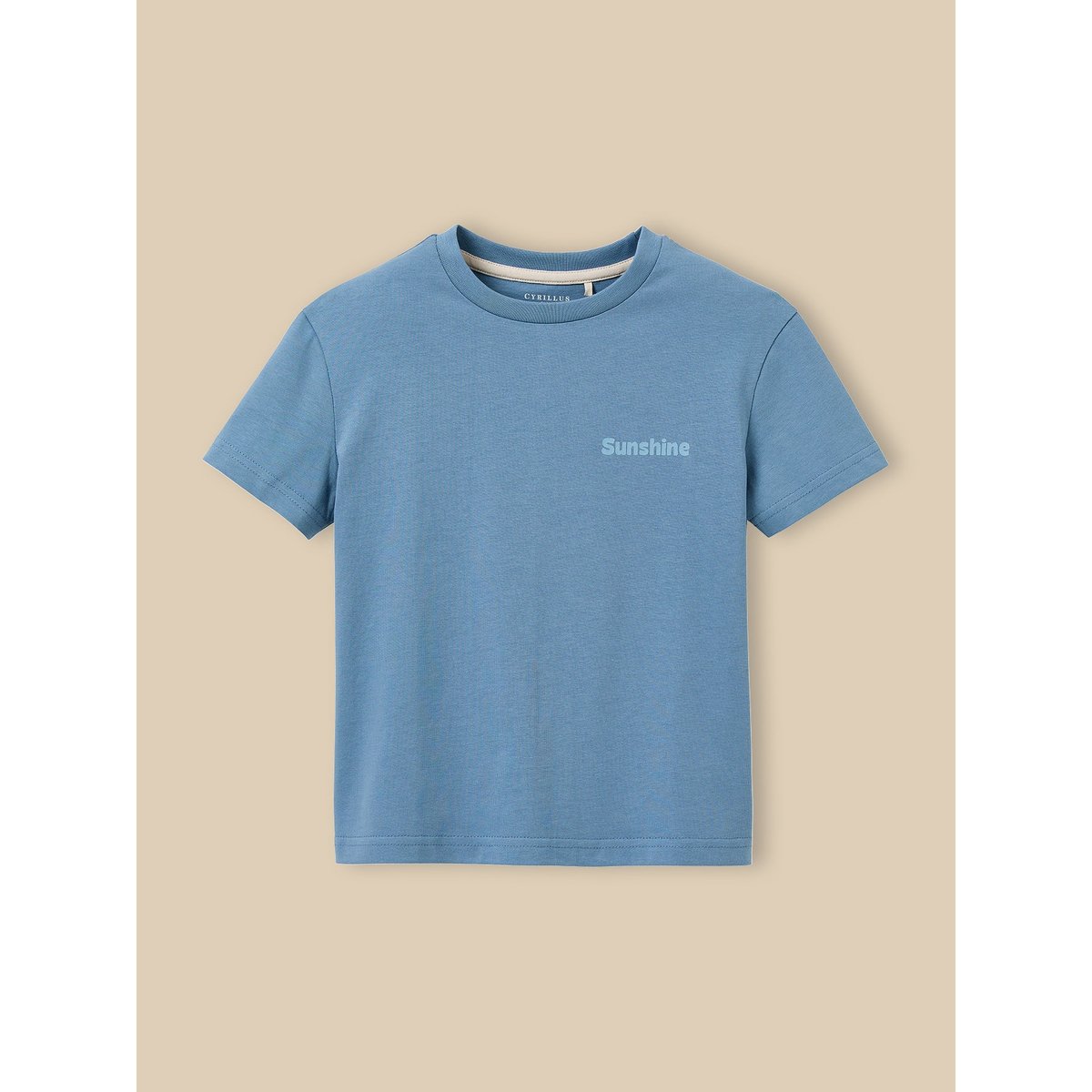 T-shirt sunshine  - coton biologique bleu, CYRILLUS