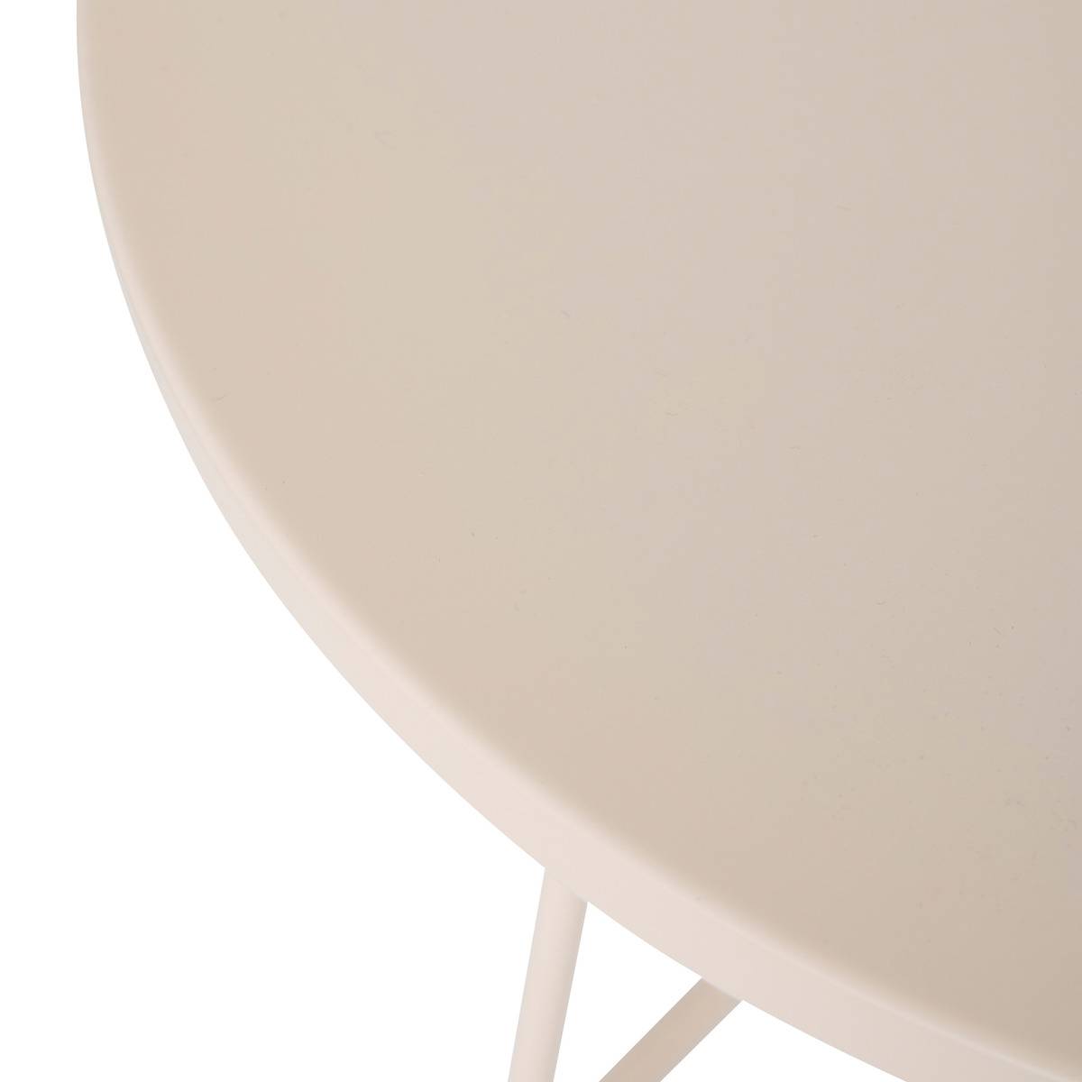 Table d’appoint ronde en acier piètement ajouré LATTE beige, ATMOSPHERA