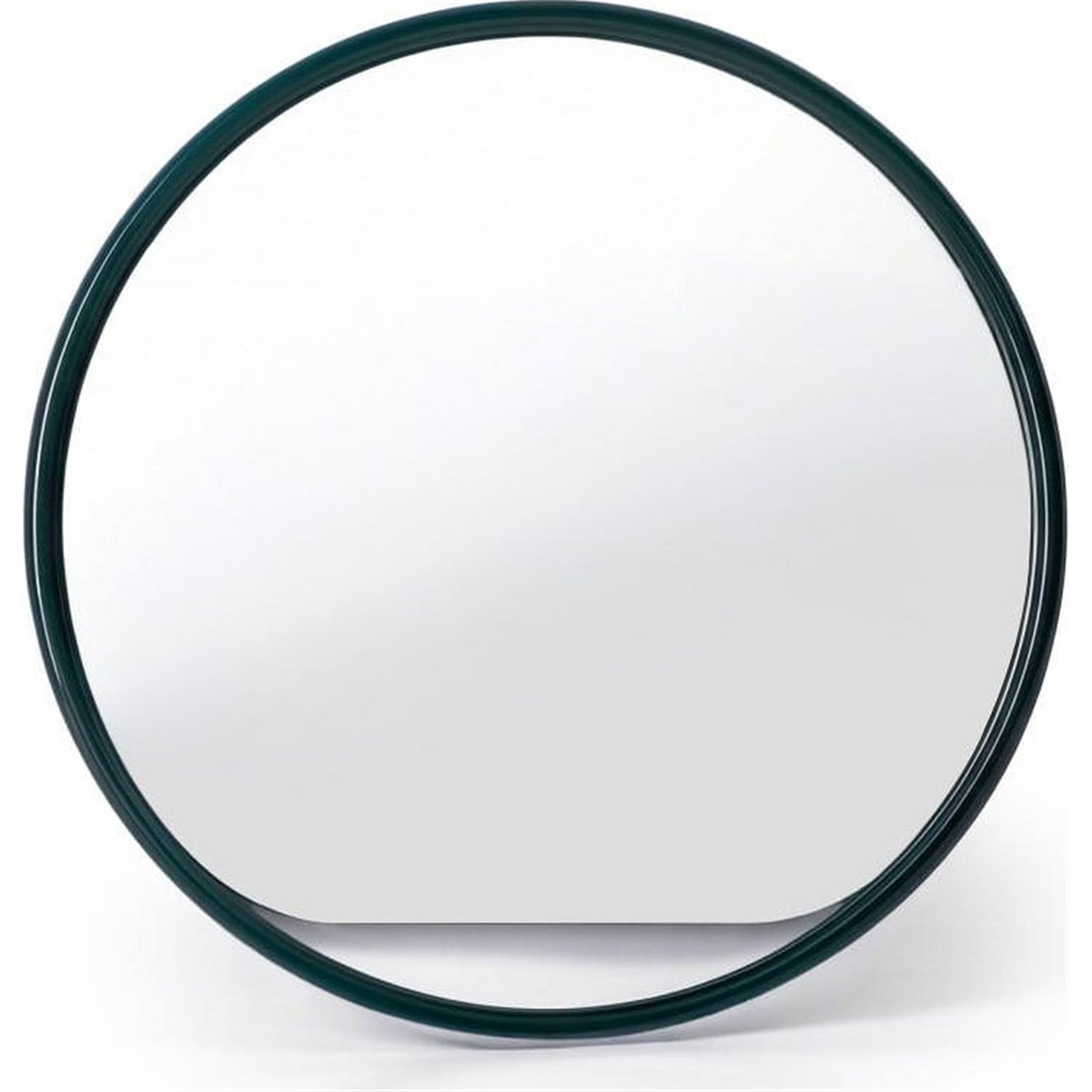 Miroir rond suspendu en bois, Finition brillante vert forêt brillant, RECOLLECTION