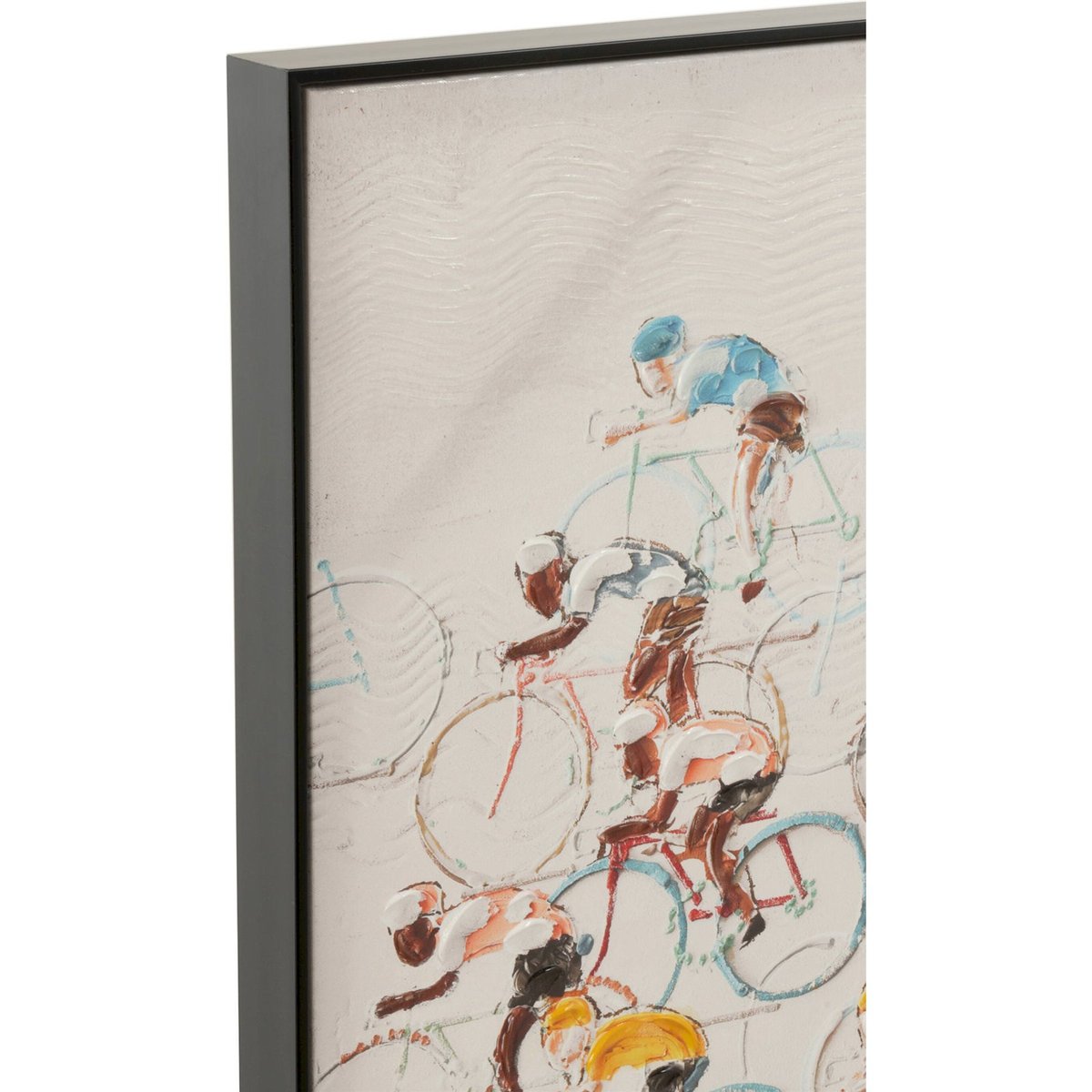 Tableau cycliste sur toile rectangulaire multicolore accents vifs sportifs, RECOLLECTION