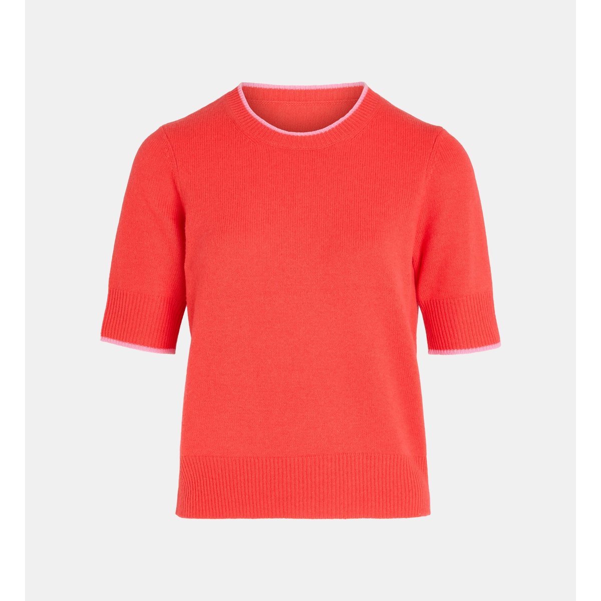 Pull eddie à manches courtes rouge fluo, GALERIES LAFAYETTE