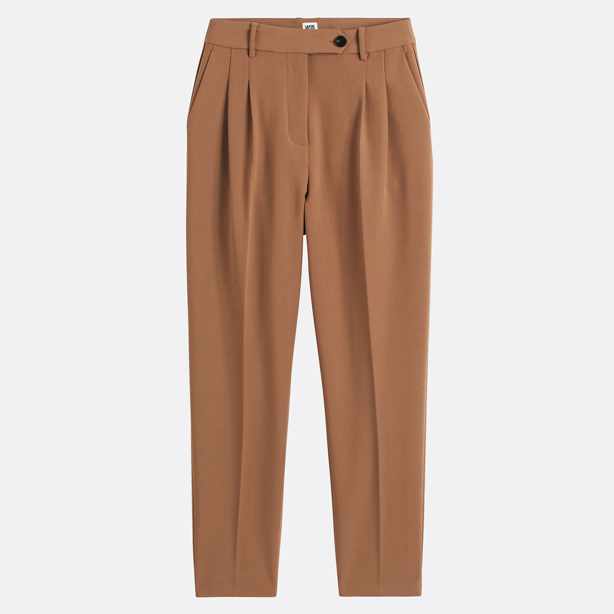 7/8 broek met plooien kastanje kameel, LA REDOUTE COLLECTIONS