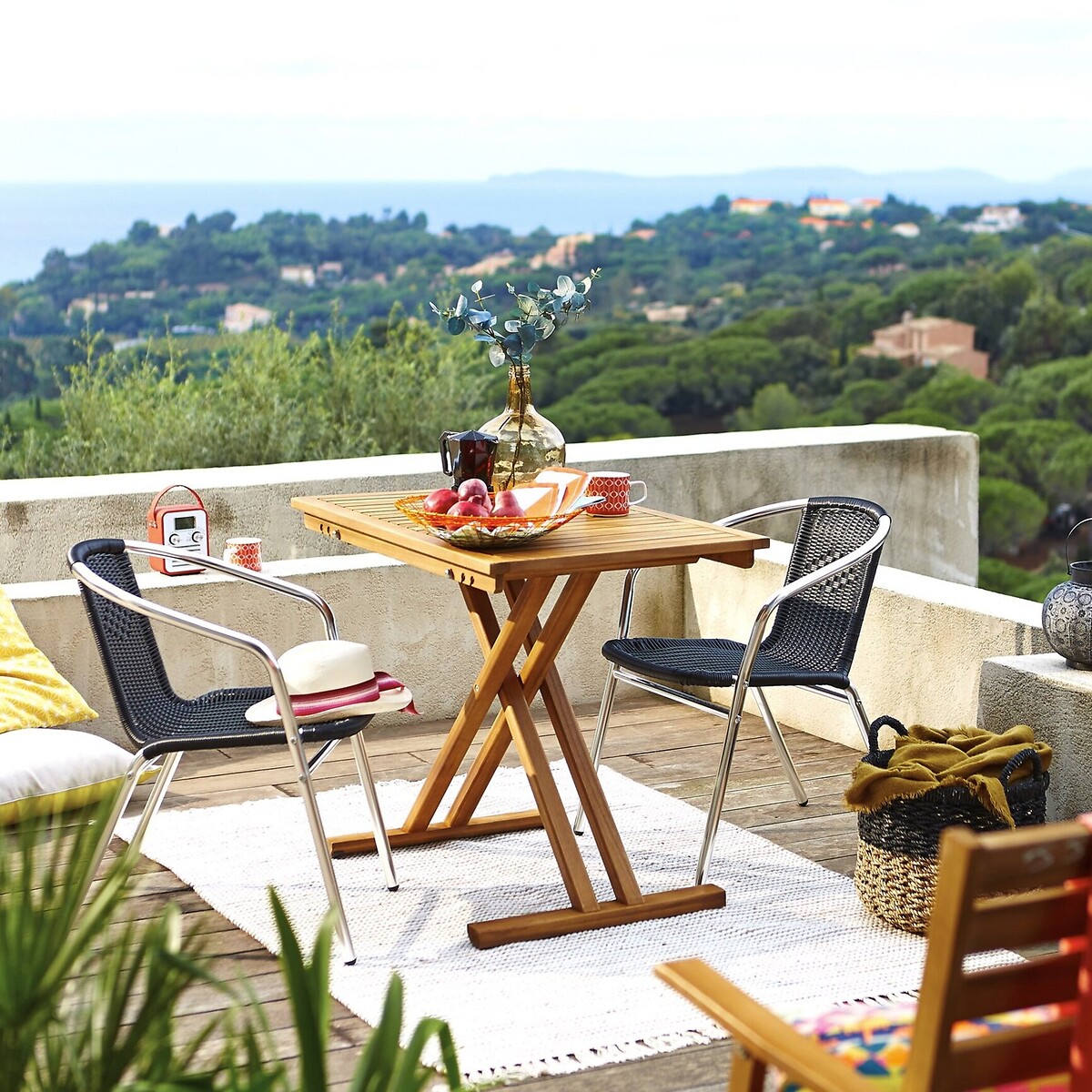 Table de jardin pliante en acacia et finition teck acacia, LA REDOUTE INTERIEURS