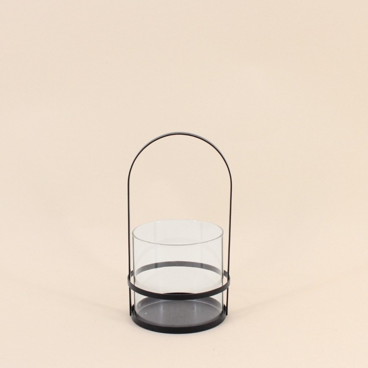 Lanterne en métal et verre 20x10cm noir, ORNAMI