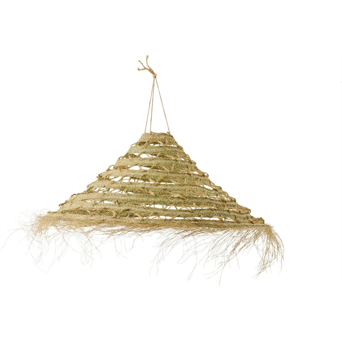 Abat-jour tressé en rotin à franges naturel, RECOLLECTION