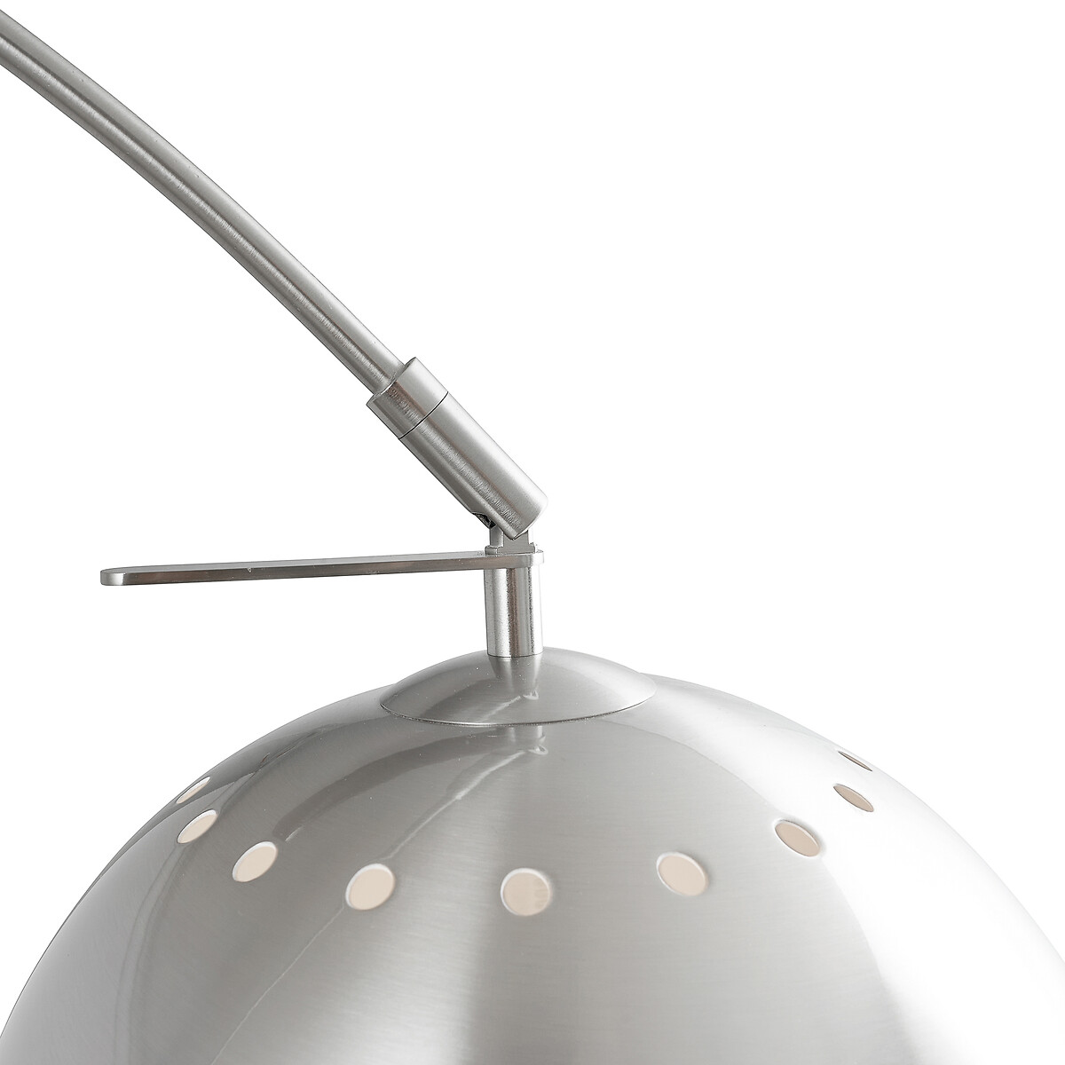 Fia Brushed Metal and White Marble Floor Lamp silver-coloured, SO'HOME