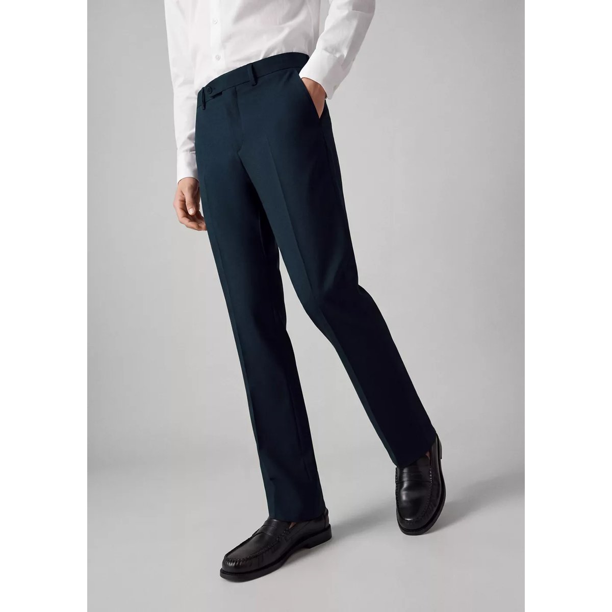 Pantalon droit costume bleu marine, MANGO TEEN