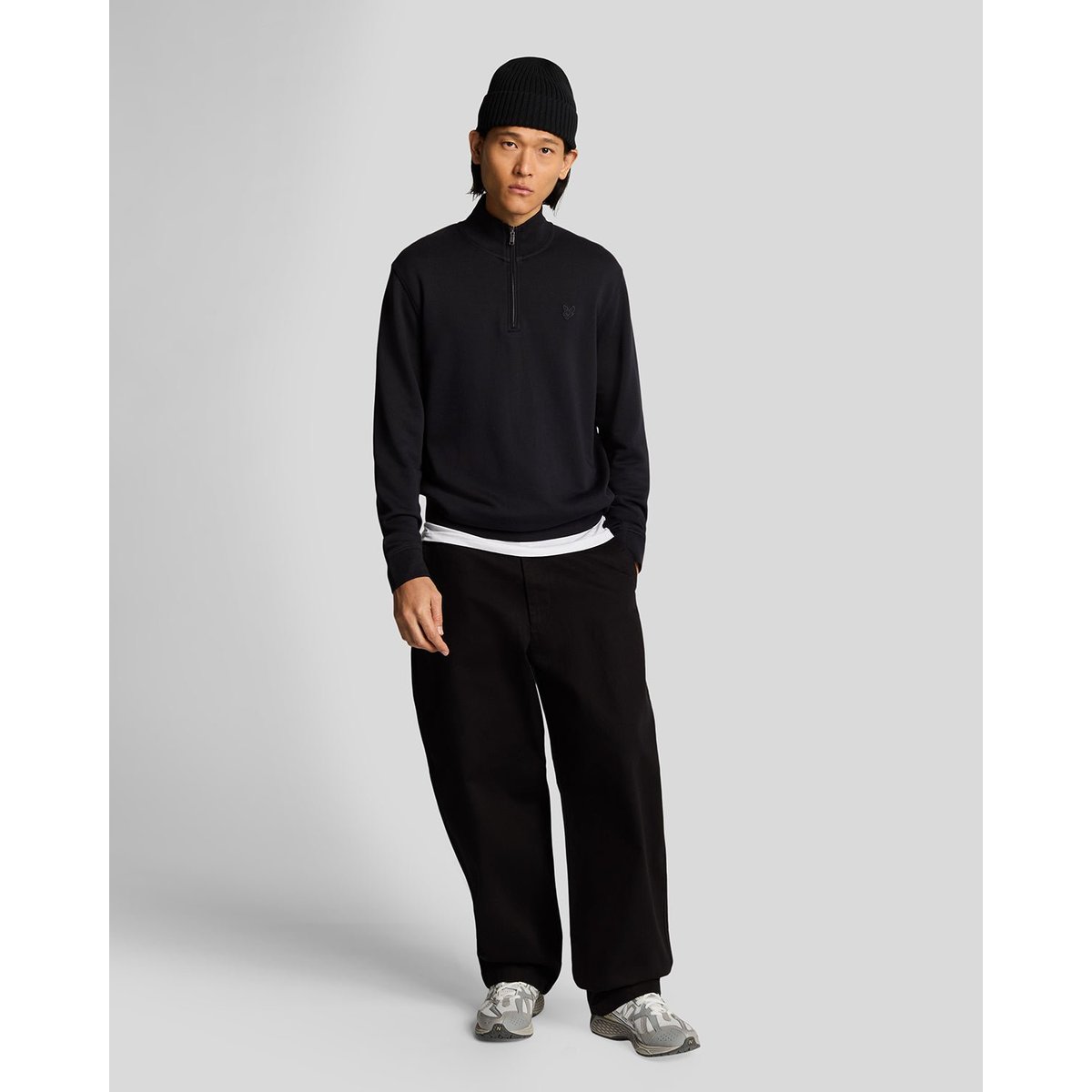Sweat-shirt camionneur en coton noir jais, LYLE & SCOTT