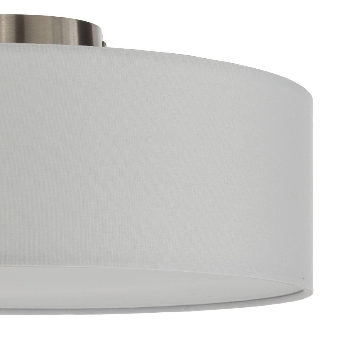 Plafonnier en textile moderne, Sebatin blanc crème, nickel mat, LINDBY