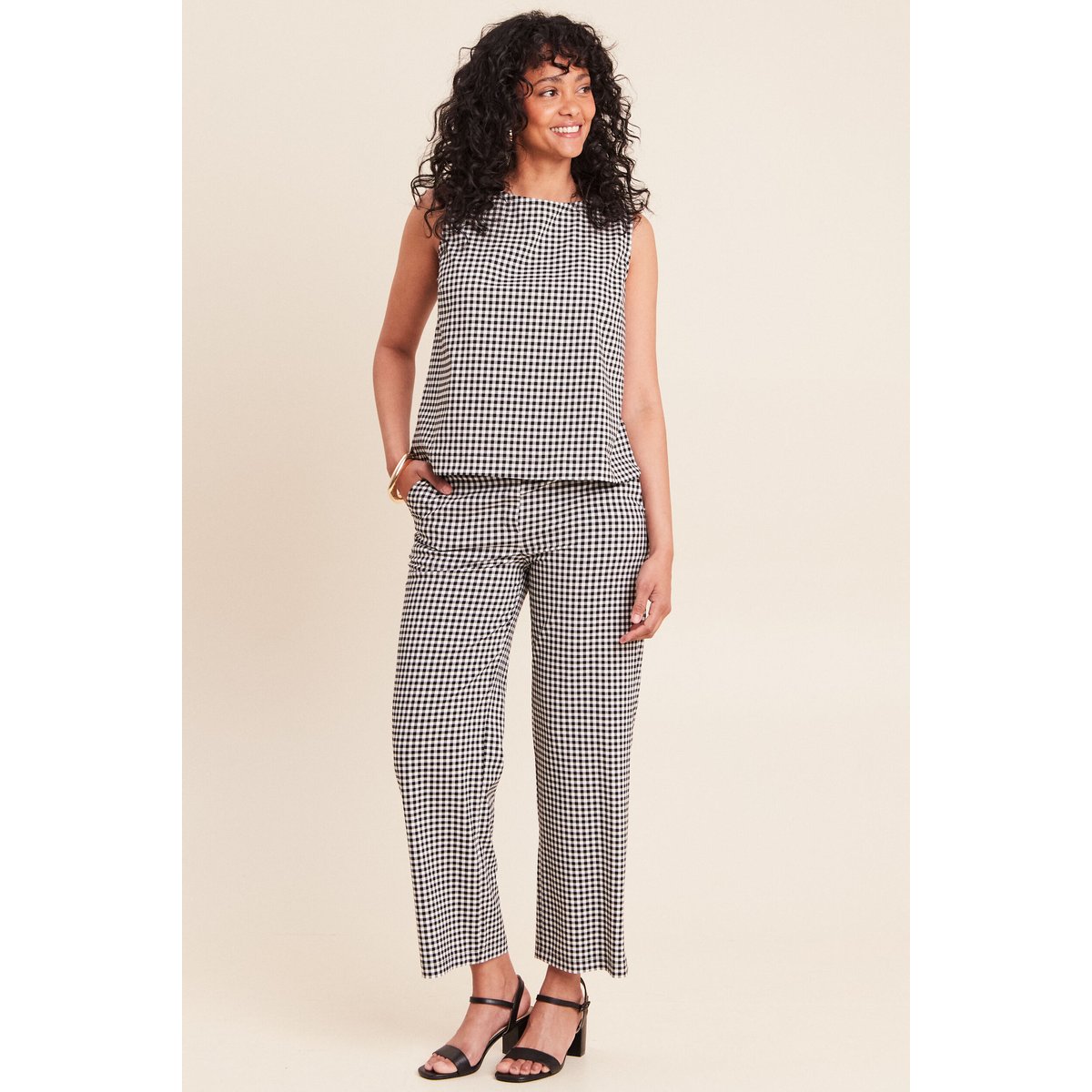 Pantalon large 7/8ème taille standard noir, BREAL