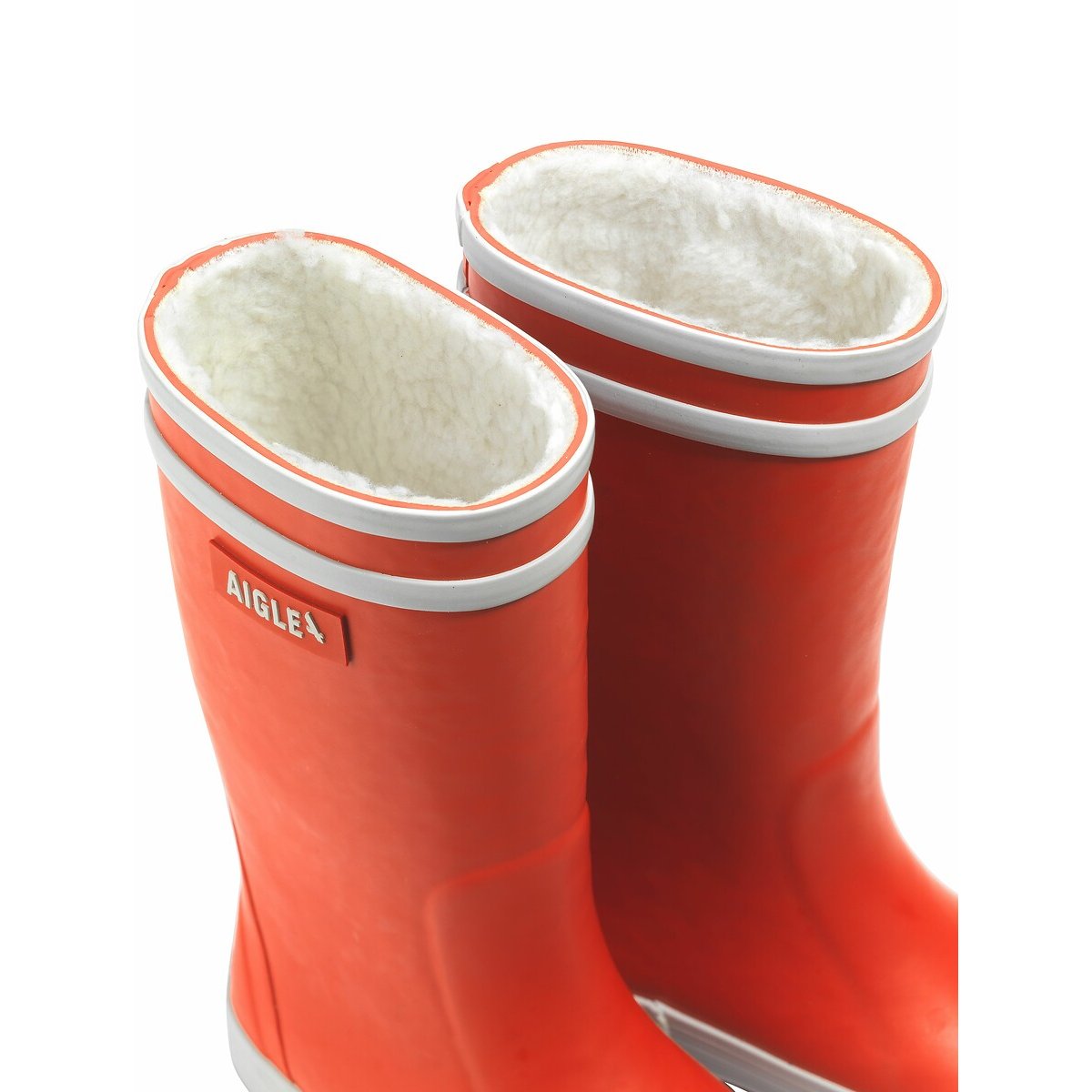 Bottes de pluie fourrées LOLLY POP FUR 2 rouge uni, AIGLE
