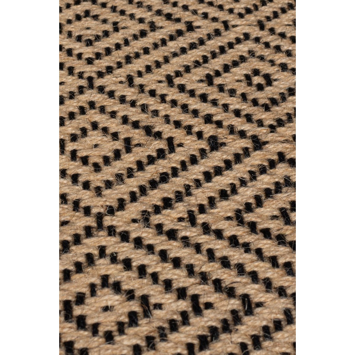 Tapis geometric en jute DIAMOND noir, FLAIR RUGS