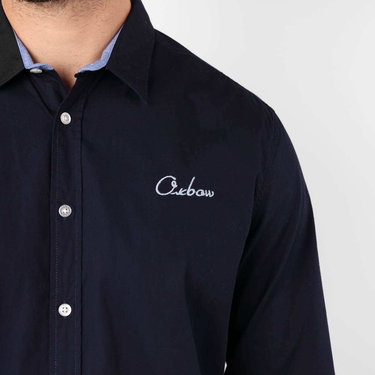 Chemise manches longues unie CAVIRO deep marine, OXBOW