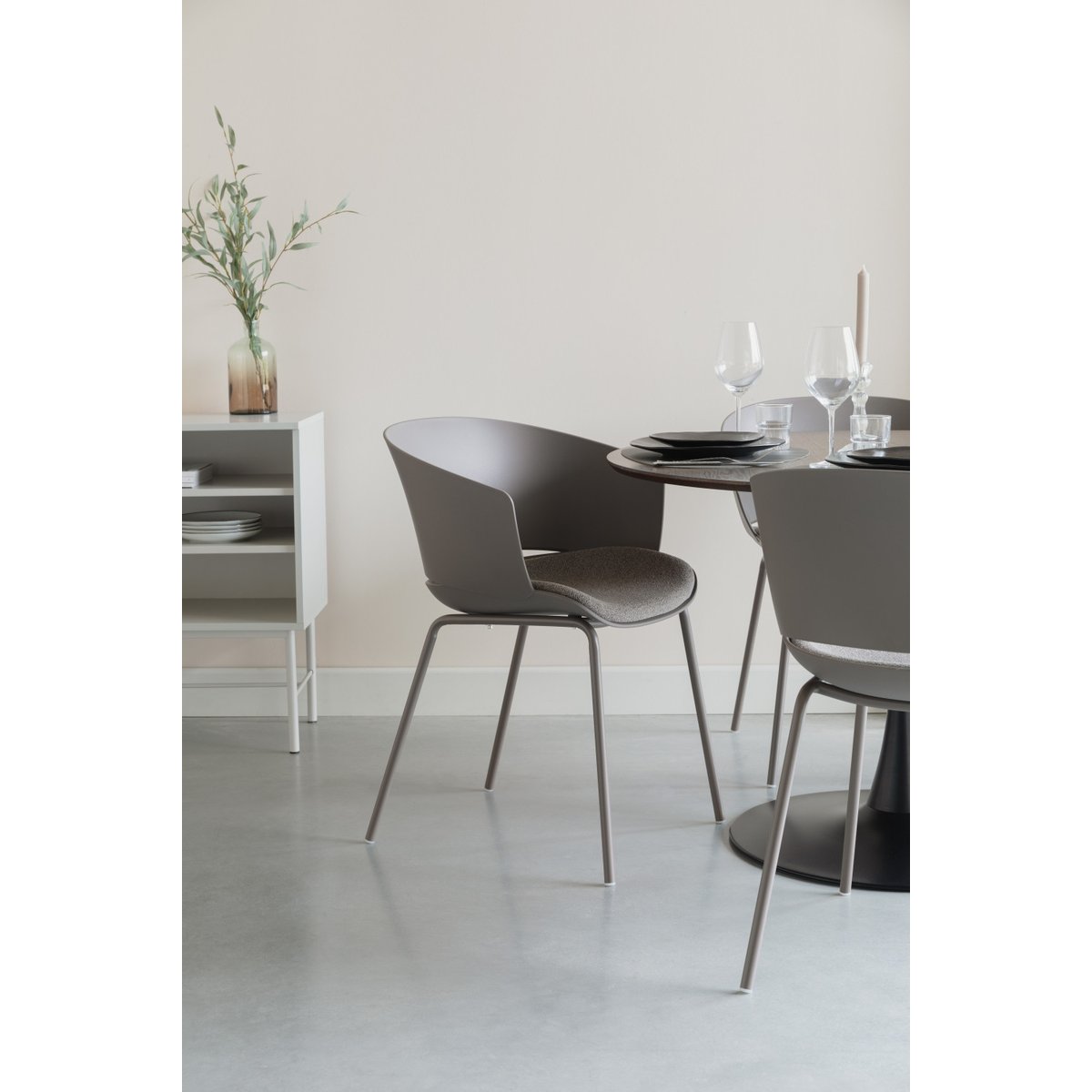 Chaise design (lot de 4), JESSICA gris, BOITE A DESIGN