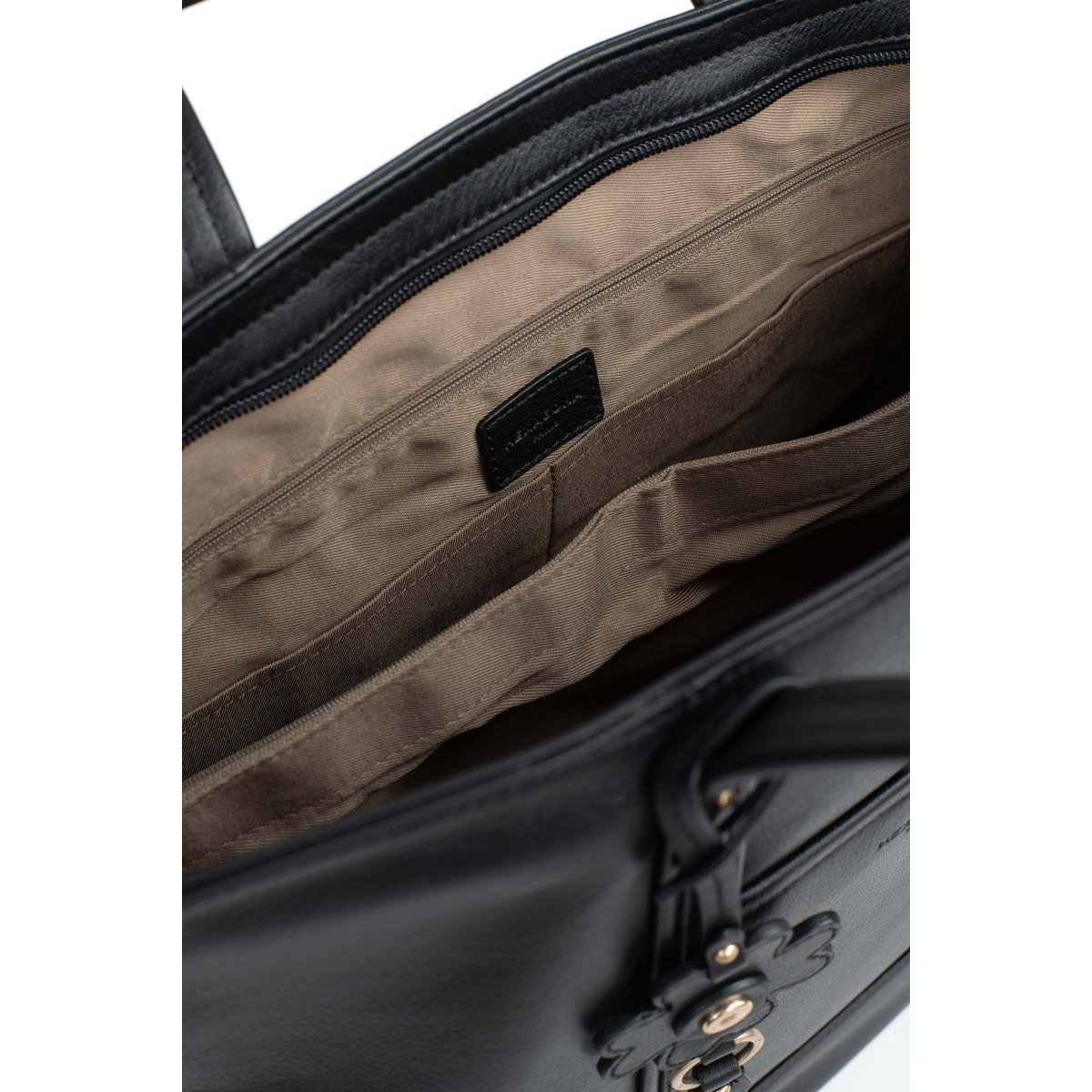 Sac cabas porté épaule HÉRA noir, HEXAGONA