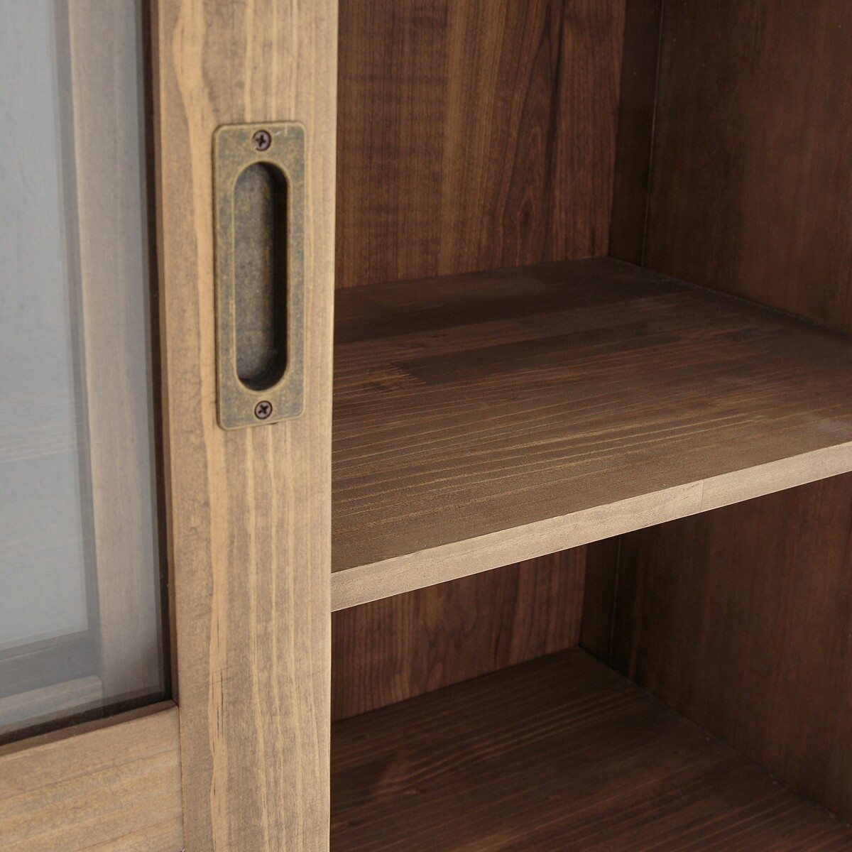 Vitrina con 2 puertas correderas, LUNJA madera clara natural, LA REDOUTE INTERIEURS