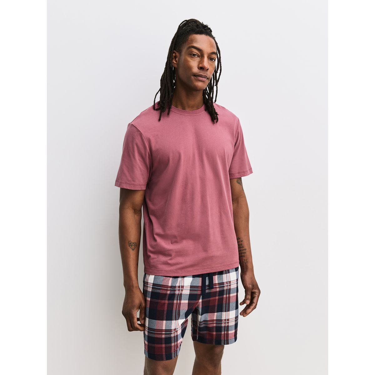 Pyjama manches courtes confortable, lot de 2 bleu/ mauve violet, NEXT