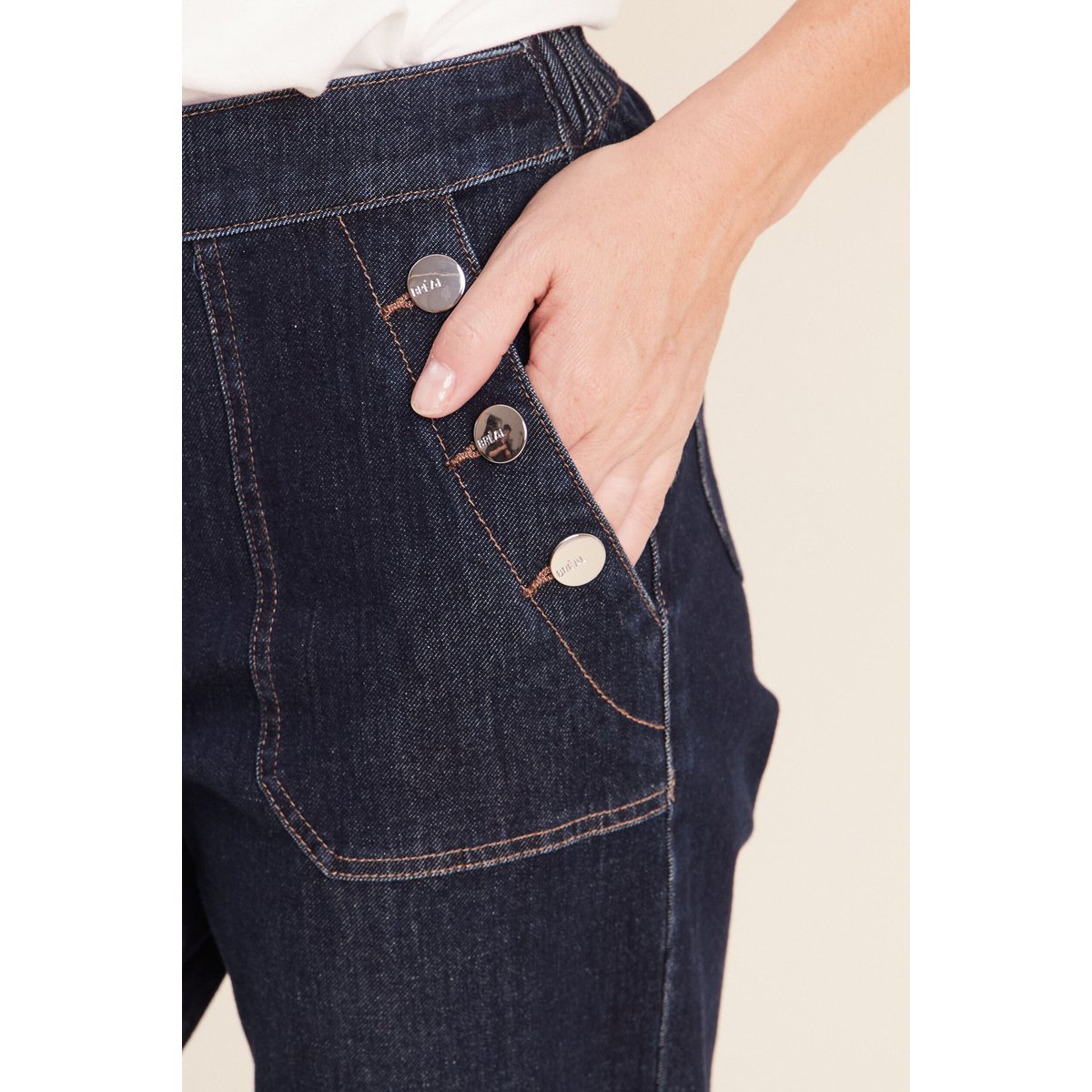 Pantalon mom 7/8ème en coton denim brut, BREAL