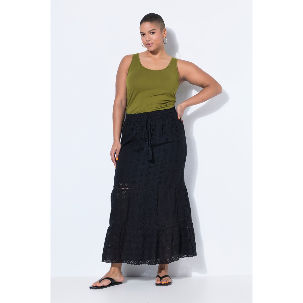 Jupe en dentelle longueur maxi noir, STUDIO UNTOLD
