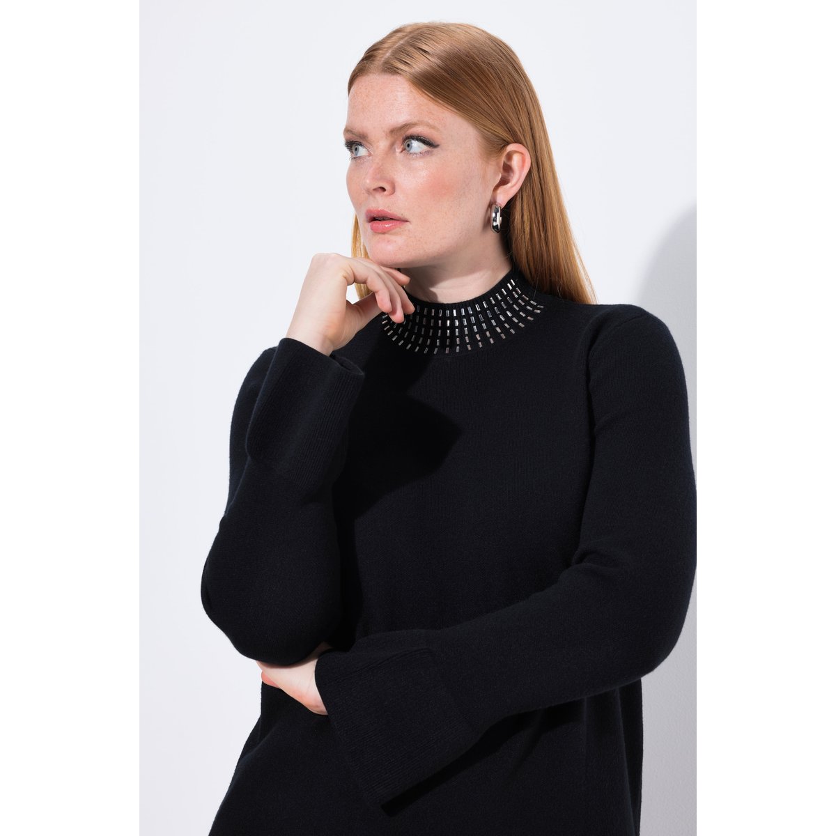 Pull à col montant et manches longues noir, ULLA POPKEN