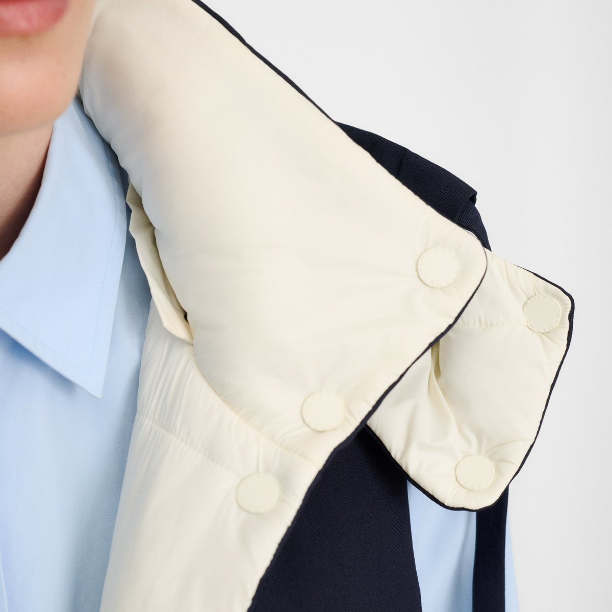 Veste-gilet matelassée réversible à capuche bleu marine, ADOLFO DOMINGUEZ