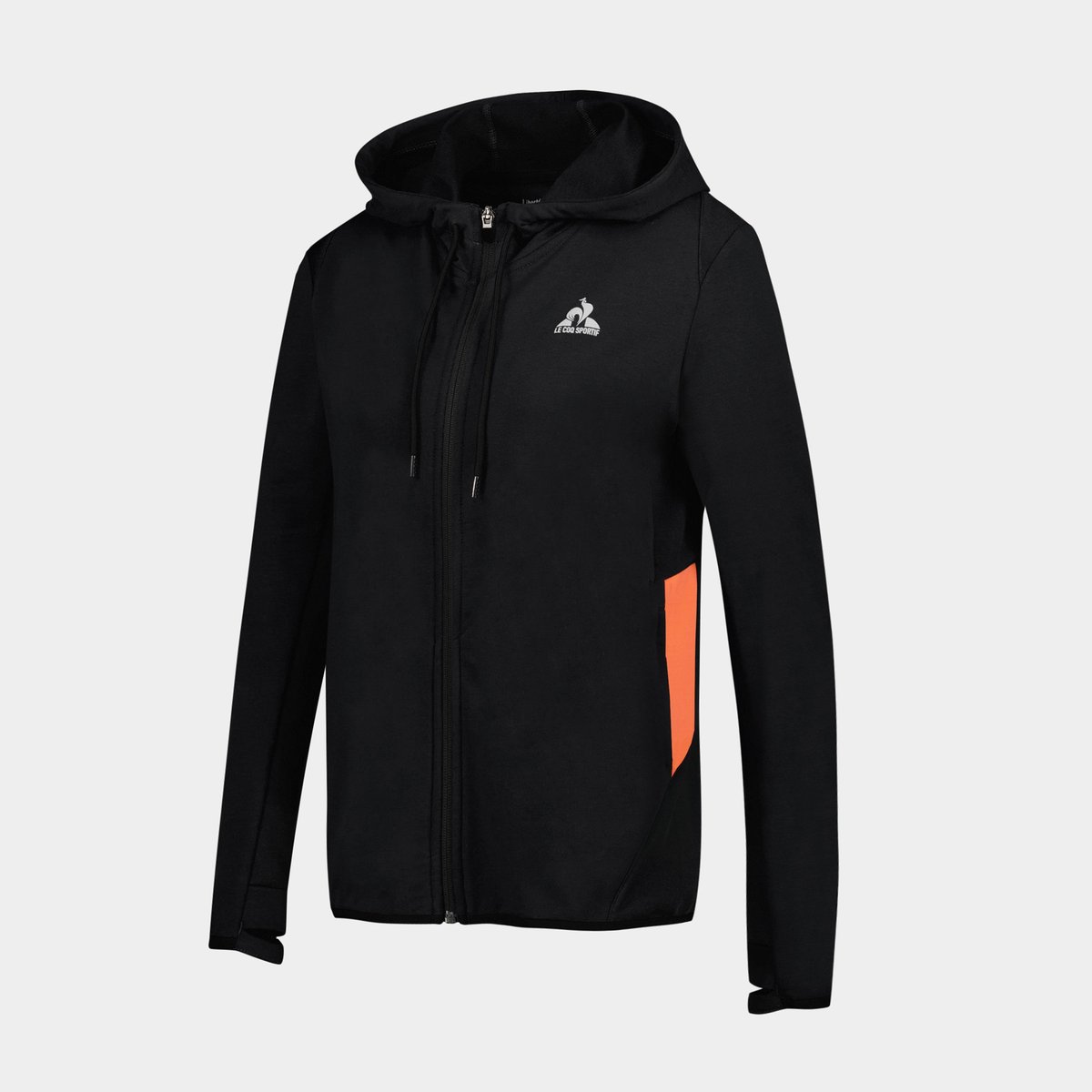 Sweat zippé à capuche Training Performance noir, LE COQ SPORTIF