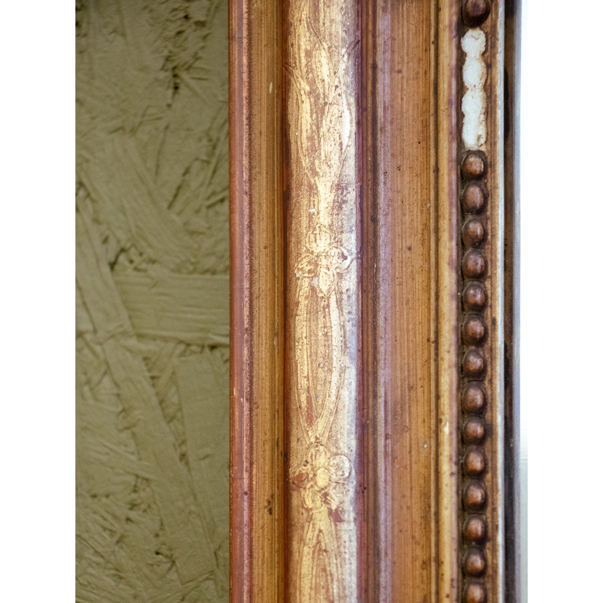Miroir en plâtre Georges N°1098 - Bon état bois foncé, DEBONGOUT