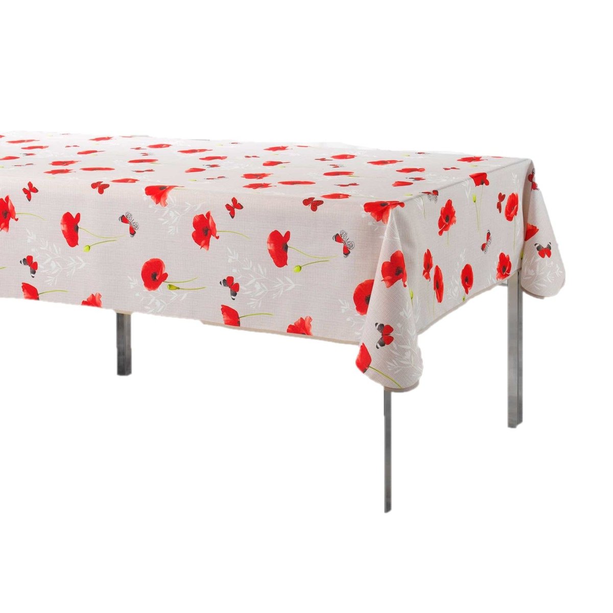 Nappe rectangle antitache AMAPOLA rouge, TOILINUX