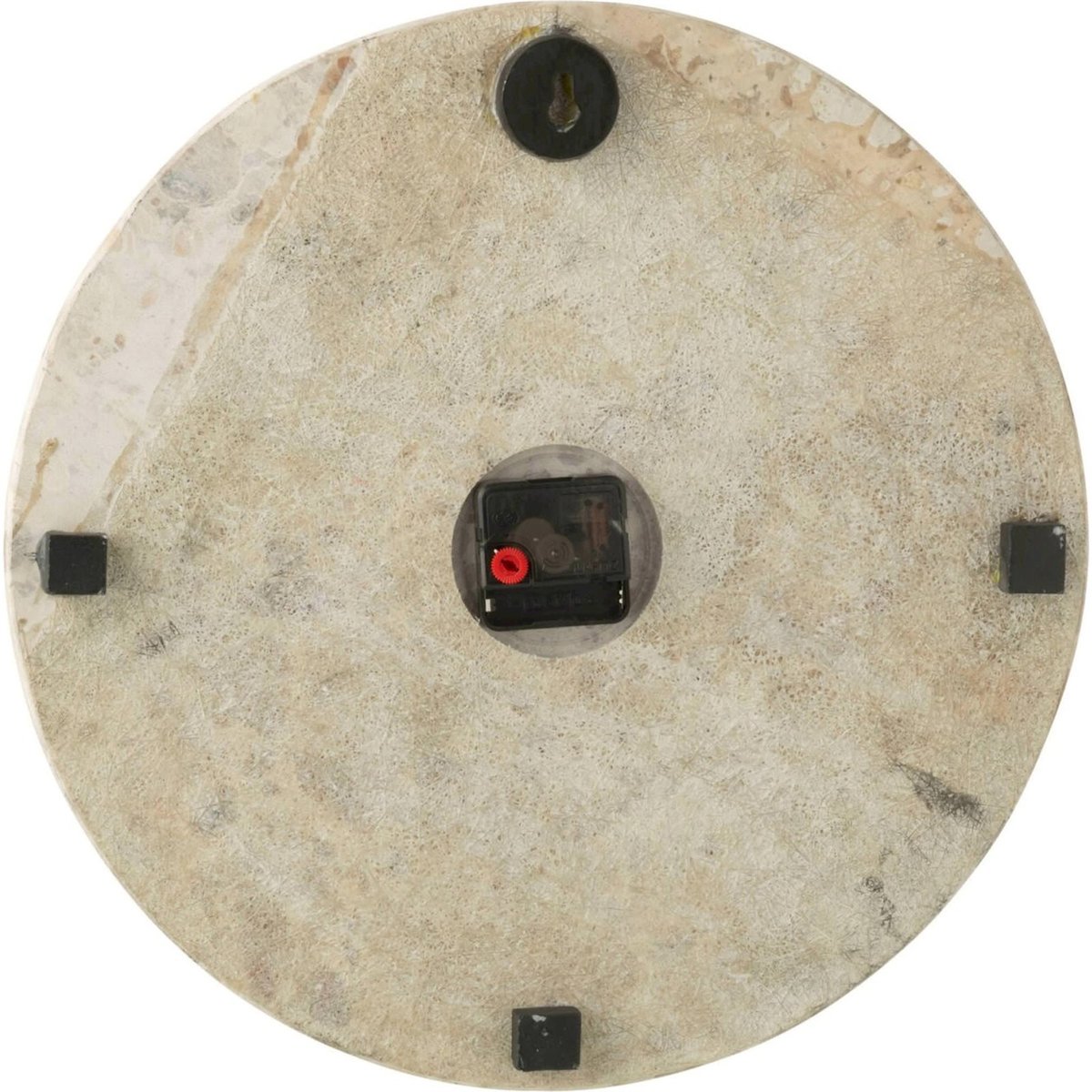 Horloge murale ronde en pierre beige et noir, RECOLLECTION