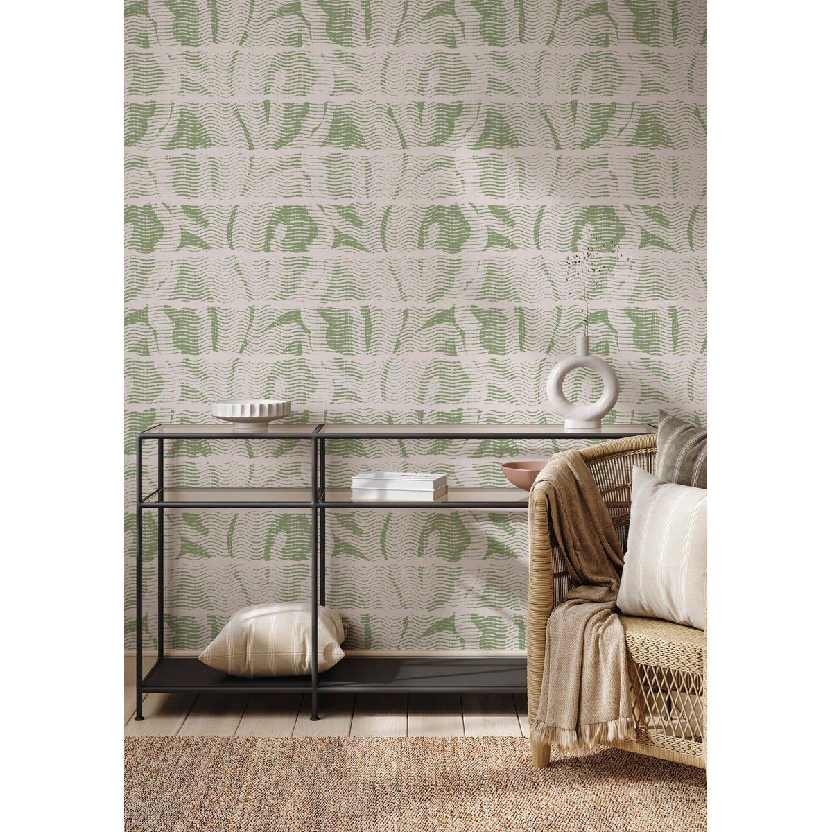 Papier peint panoramique Mawimbi - L, intissé mat 150g, made in France blanc, LE PAPIERS DE NINON