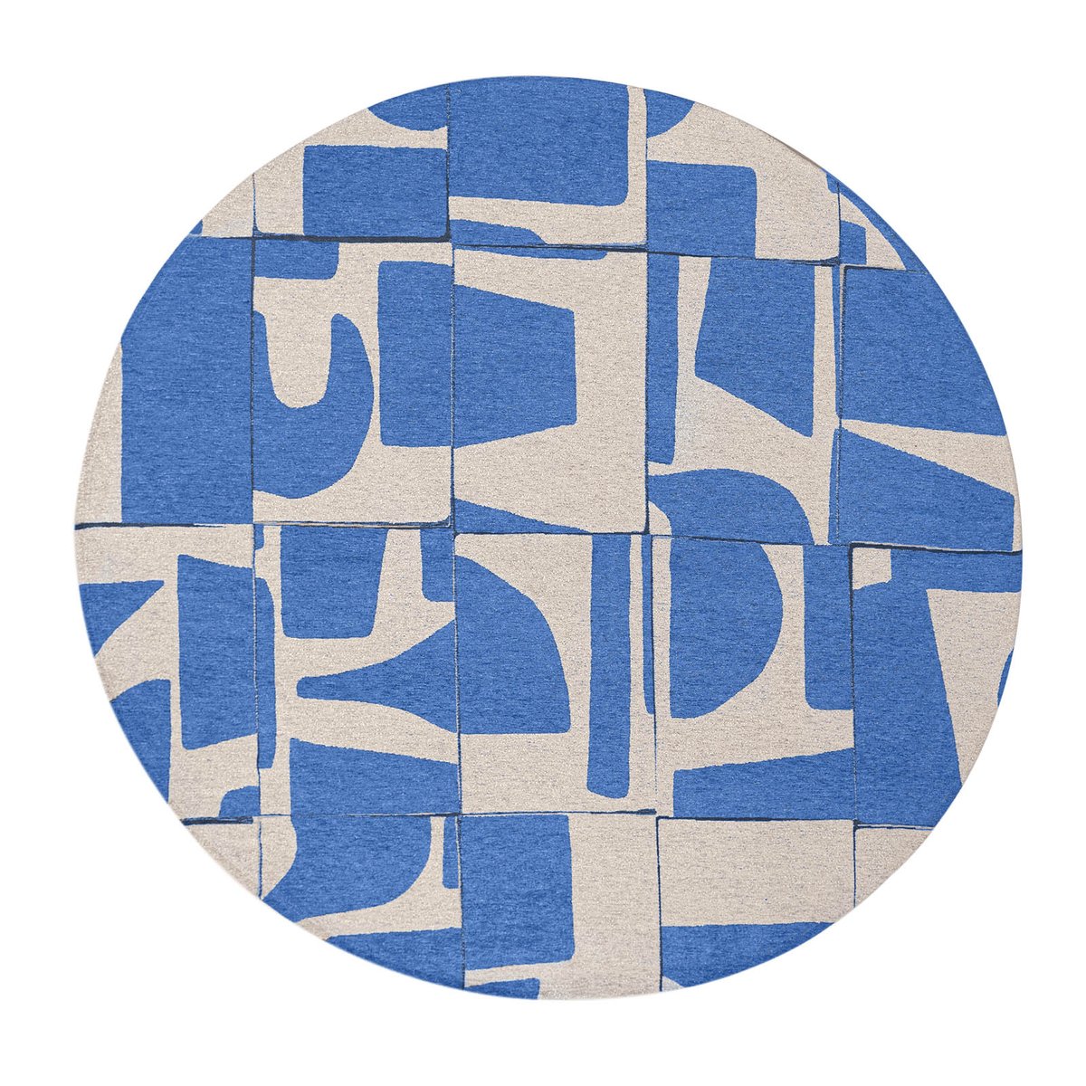 Tapis intérieur/extérieur tissé plat BELL FLOWER bleu, NOVATREND