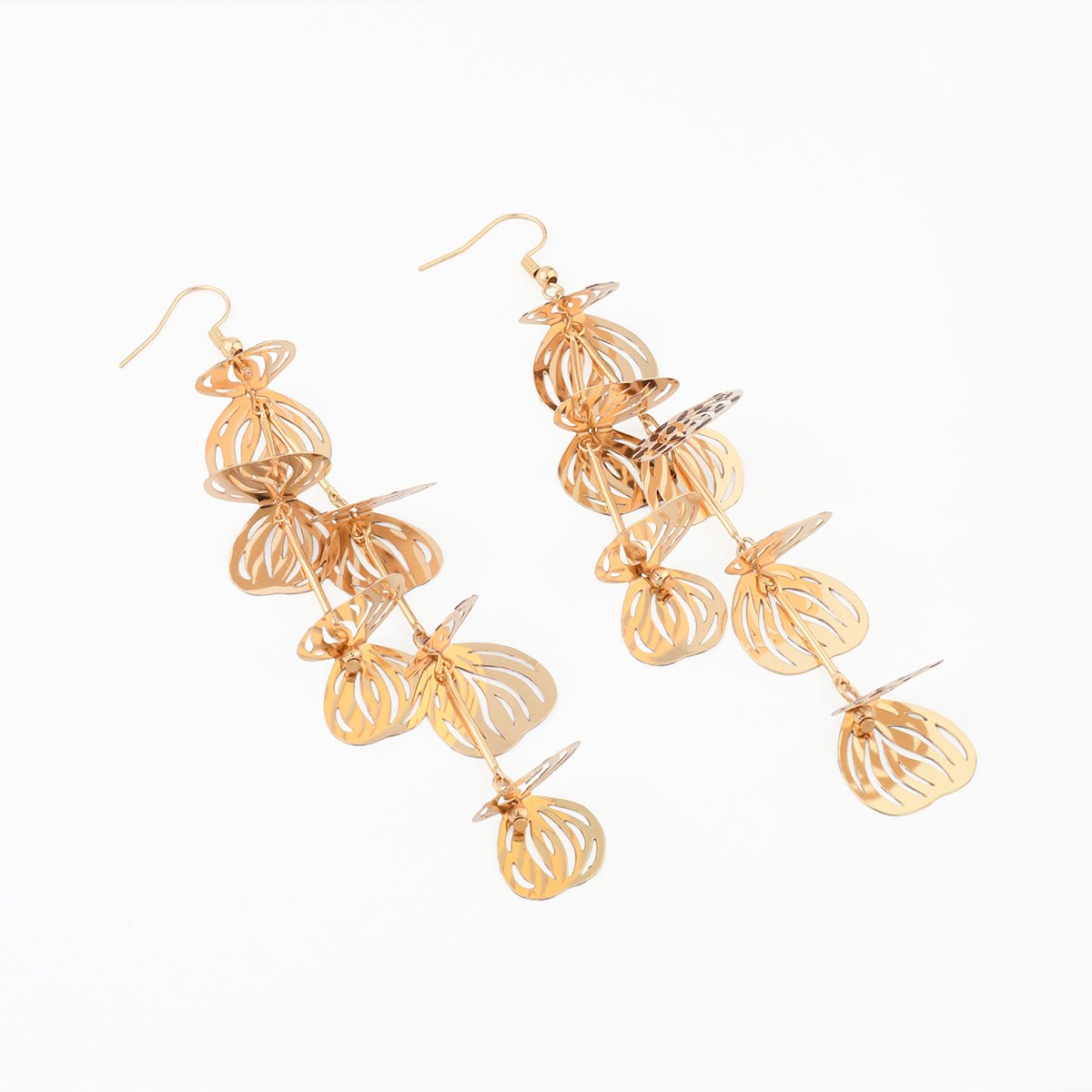 Boucles d'oreilles pétales Balagane imprimé tacheté doré, BALABOOSTE
