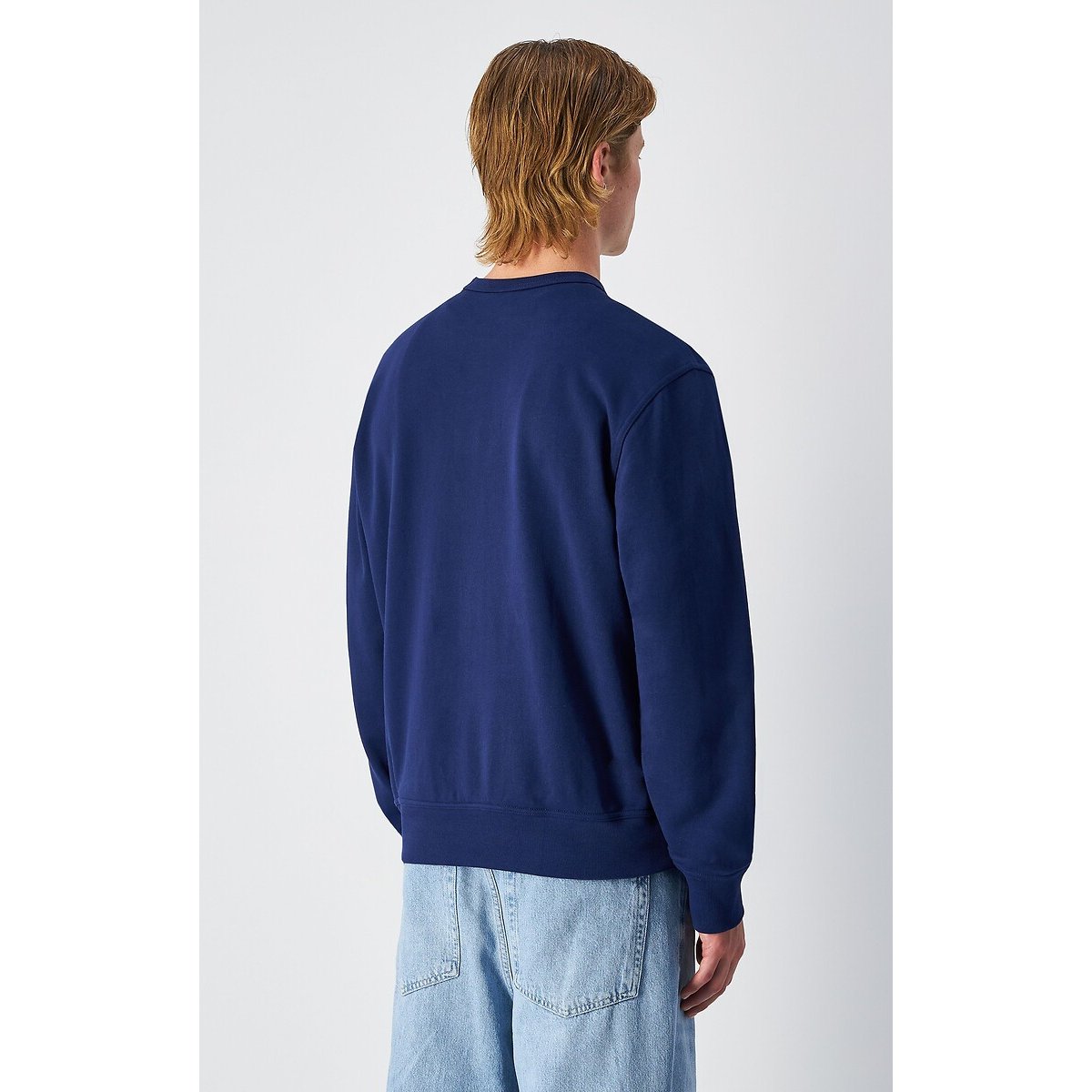 Small Logo Sweatshirt with Crew Neck blue, CHAMPION