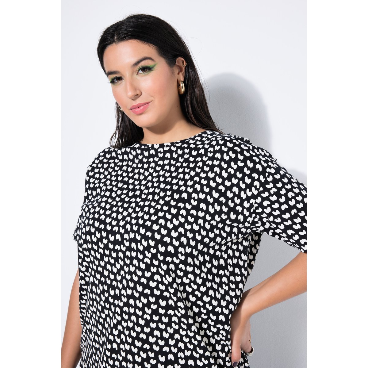 T-shirt imprimé noir & blanc, manches courtes noir, STUDIO UNTOLD