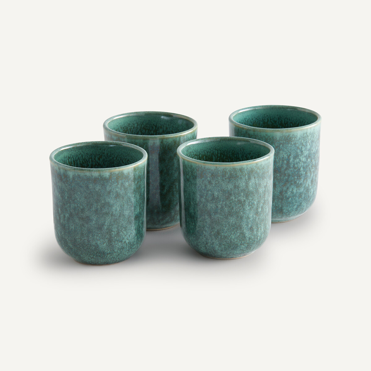 Lot de 4 tasses en grès émaillé, Dorna vert turquoise, AM.PM