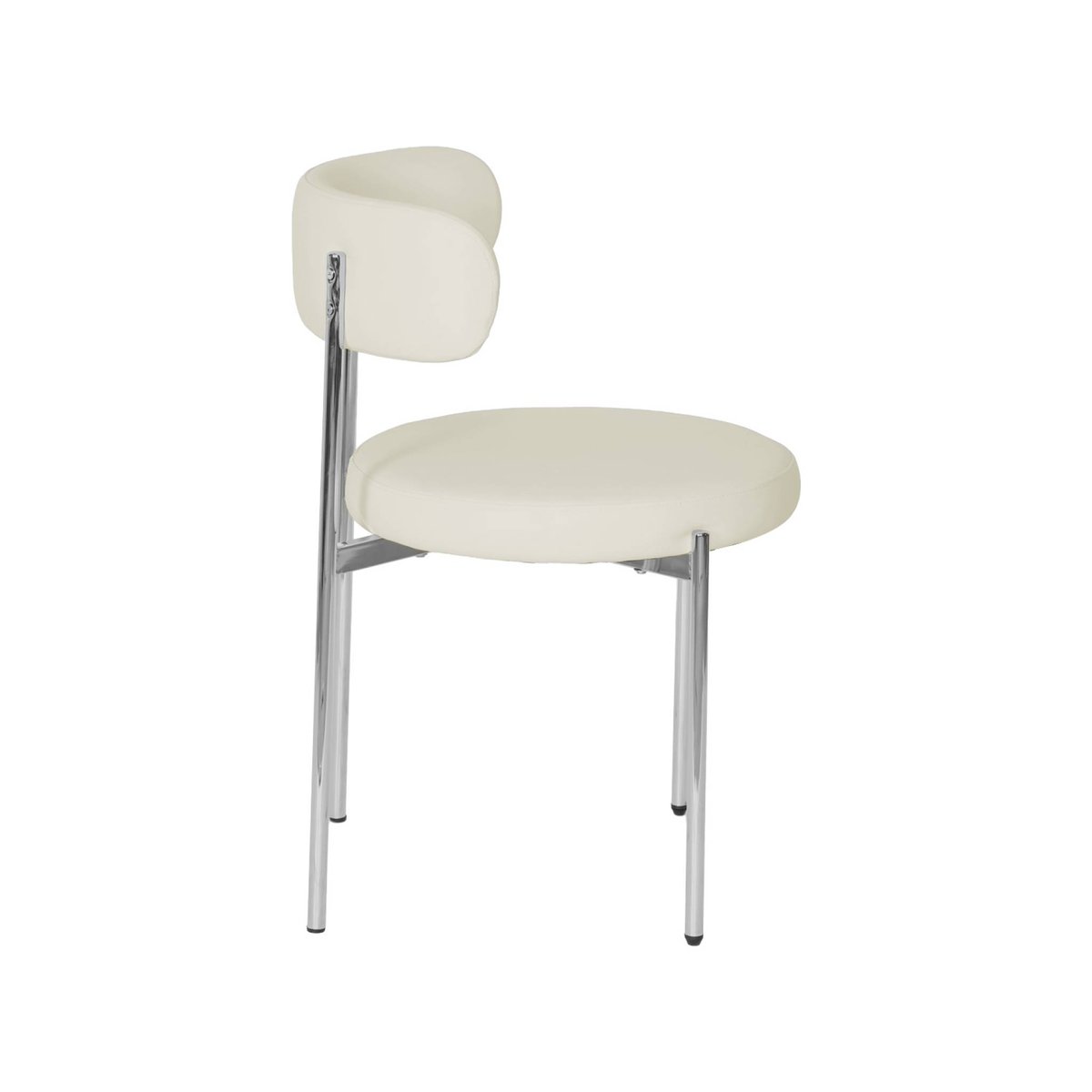 Chaise ronde vintage acier chromé et simili cuir (lot de 2) LOLA noir, SWEEEK