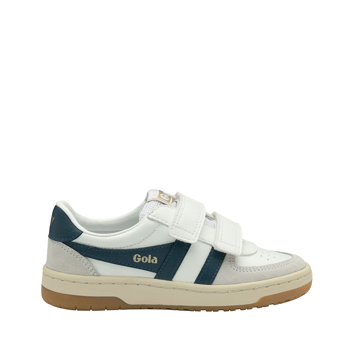 Baskets Hawk Strap blanc/bleu marine, GOLA