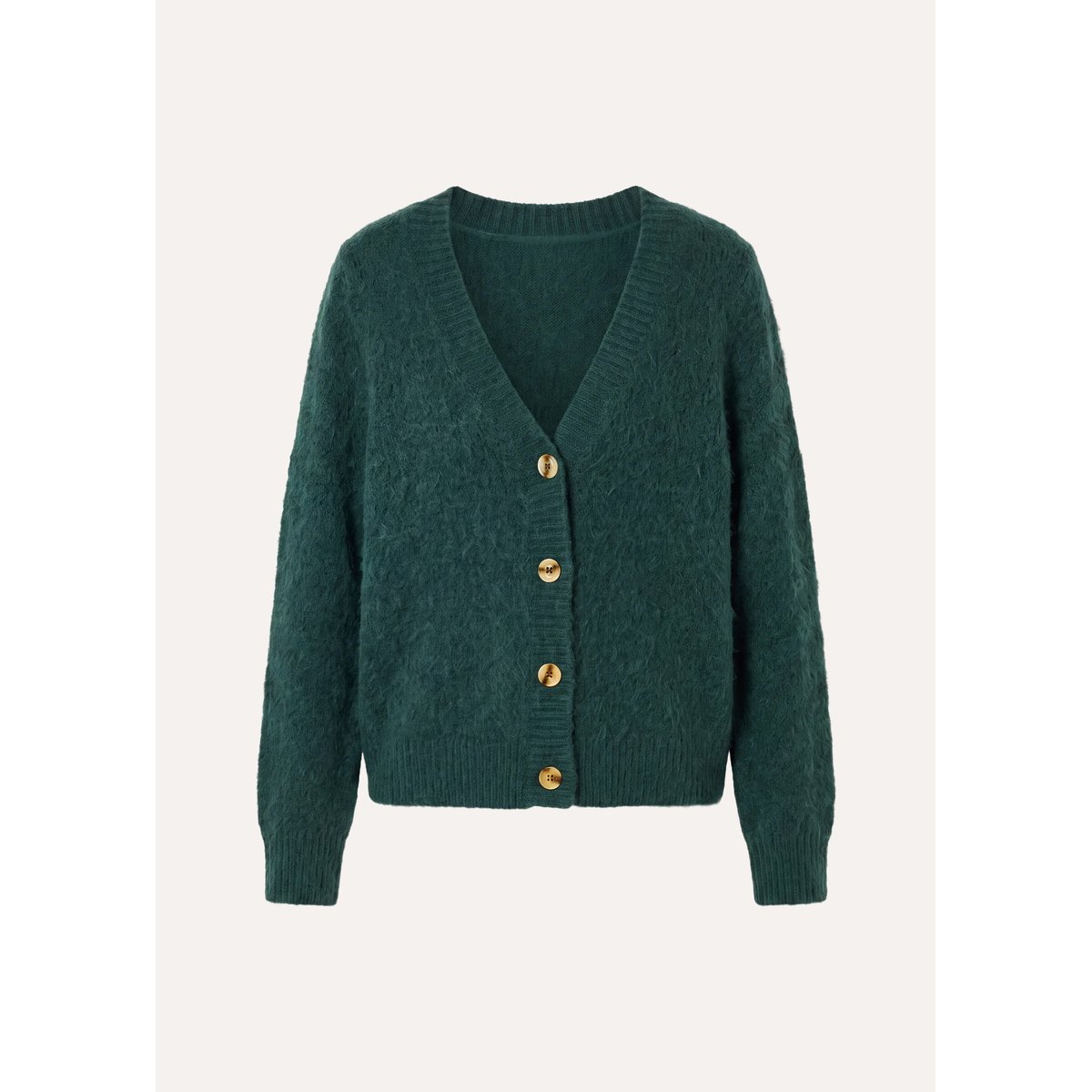 Gilet manches longues col V vert imperial, LA FEE MARABOUTEE