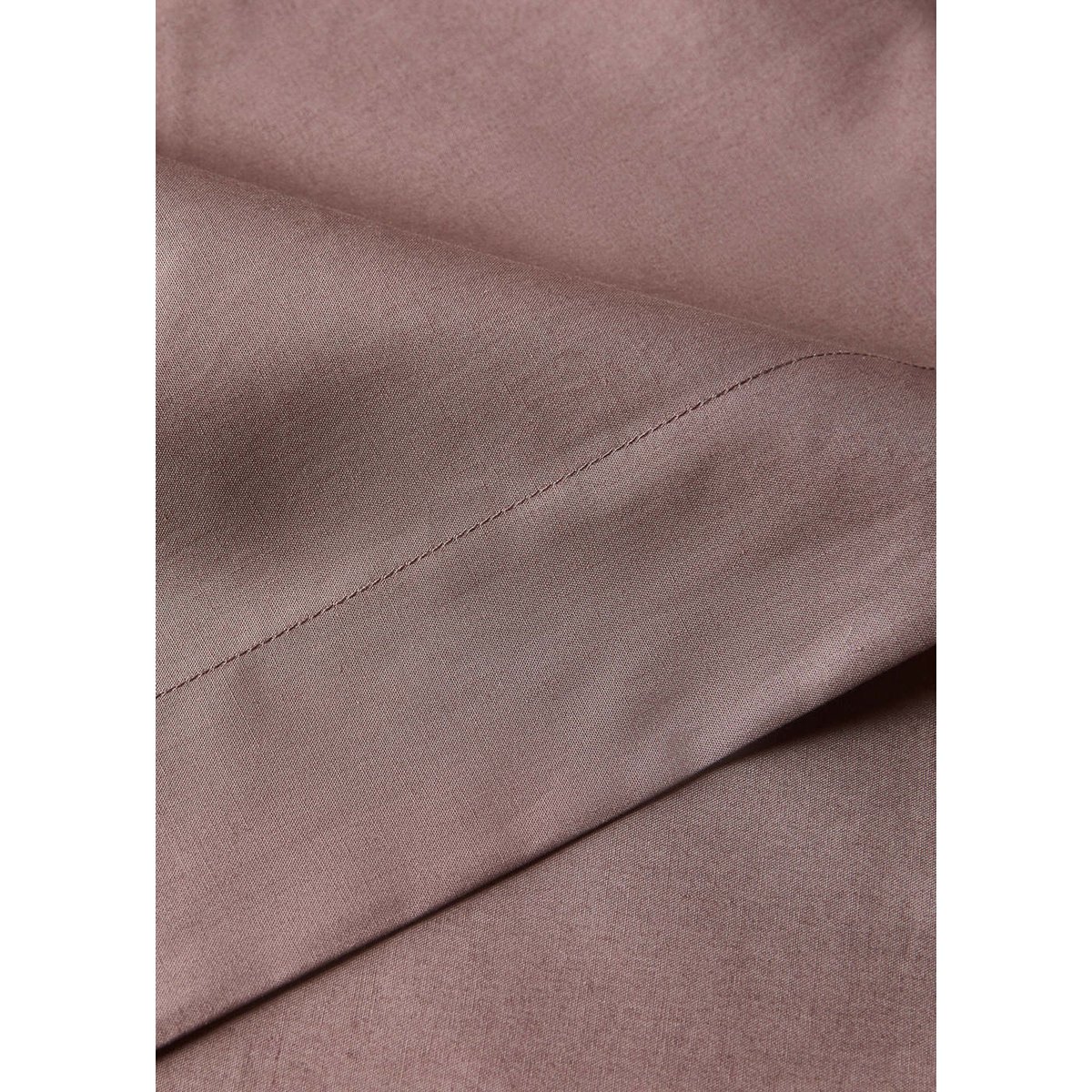 Drap plat percale de coton 200 fils lit 135/140 cm marron, MANGO HOME