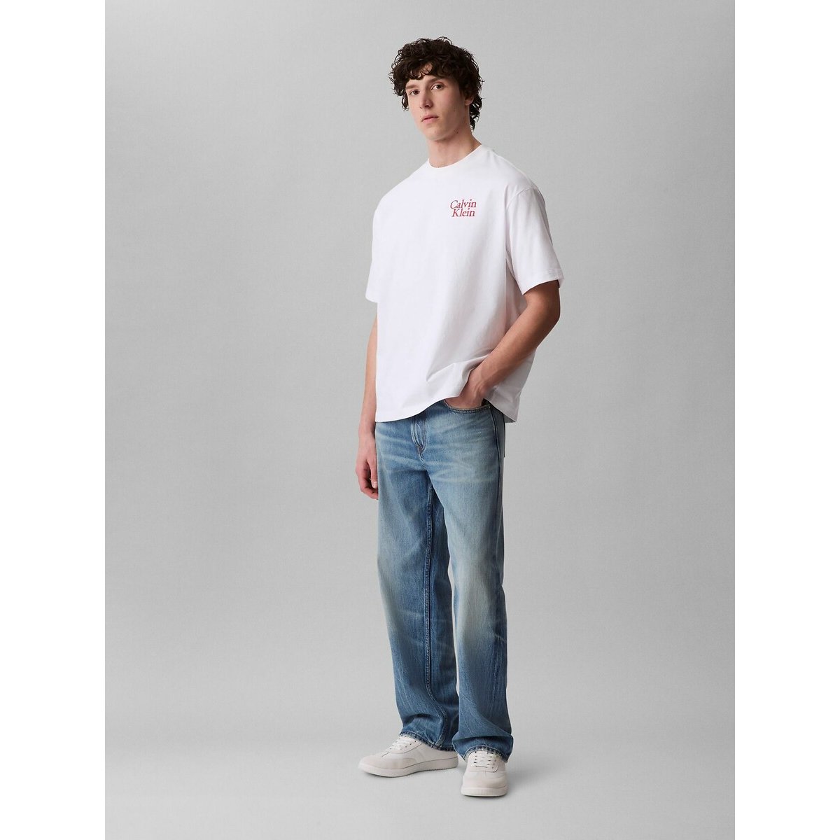 T-shirt manches courtes logo blanc, CALVIN KLEIN JEANS