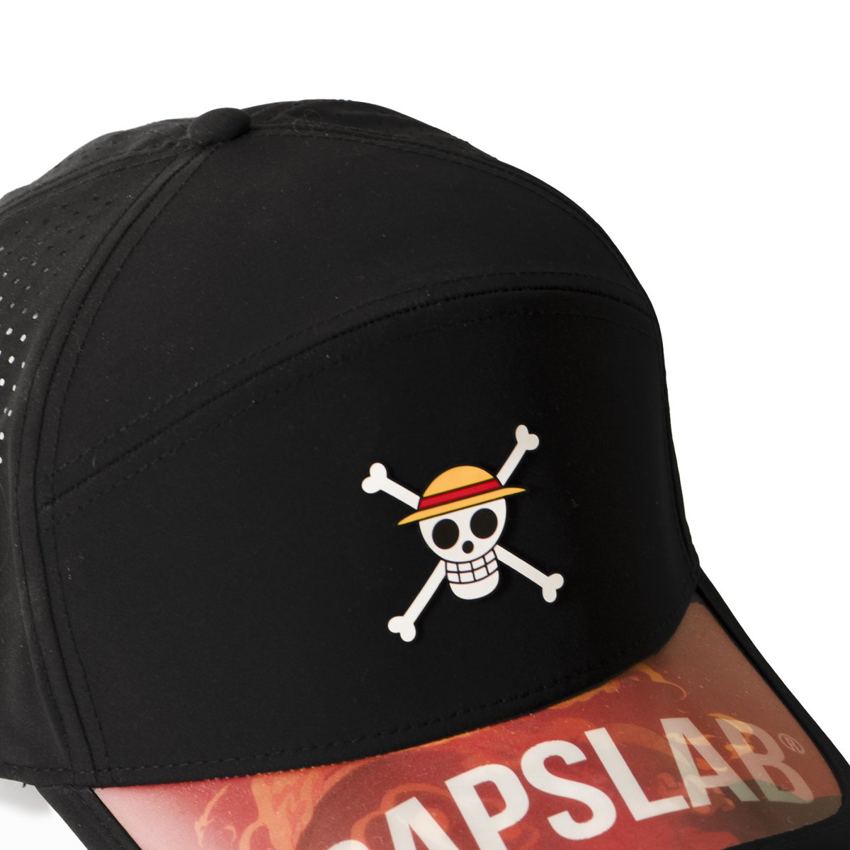 Casquette 6 panels One Piece noir/blanc/orange/rouge, CAPSLAB