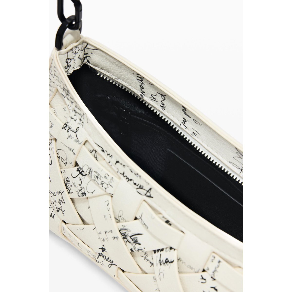 Sac petit tressé lettering beige, DESIGUAL