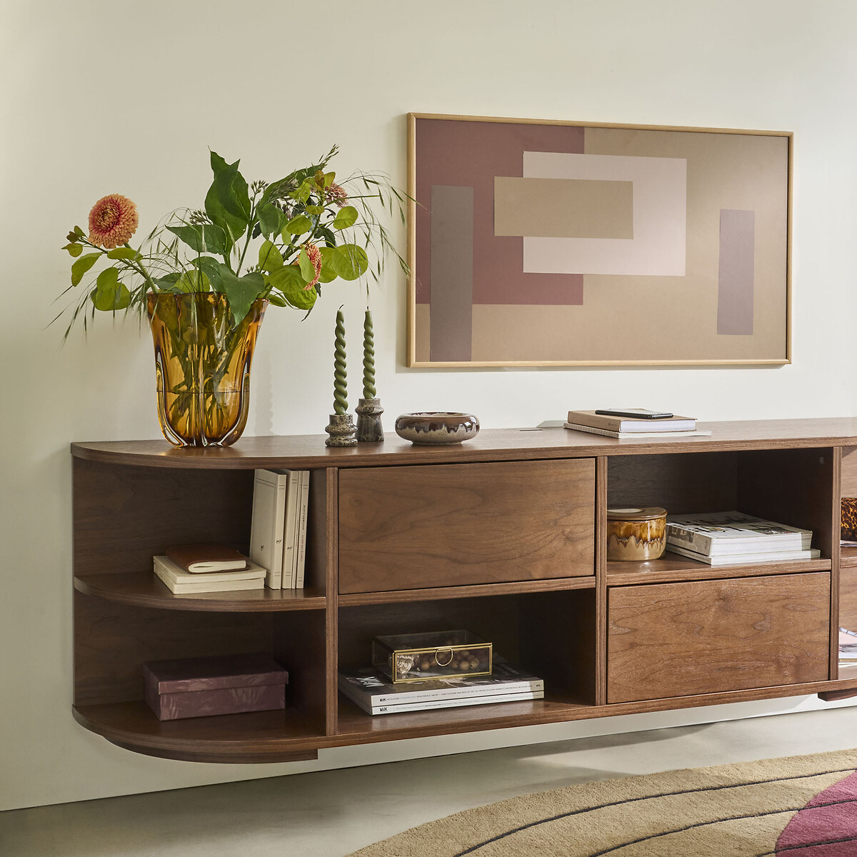 Lot de 2 bougeoirs en marbre, MARBRA marron, LA REDOUTE INTERIEURS