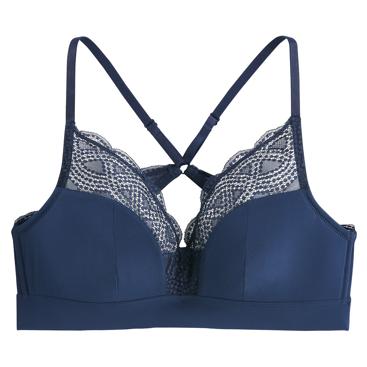 Avry Non-Underwired Bra navy blue, LA REDOUTE COLLECTIONS