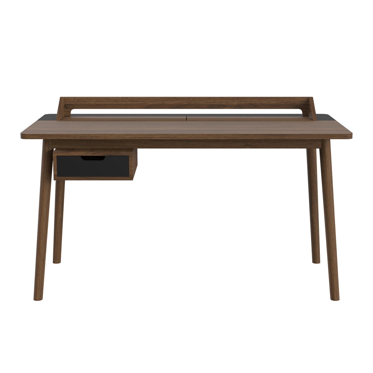 Bureau en chêne teinté avec tiroir et pupitre, HONORÉ noir, HARTO
