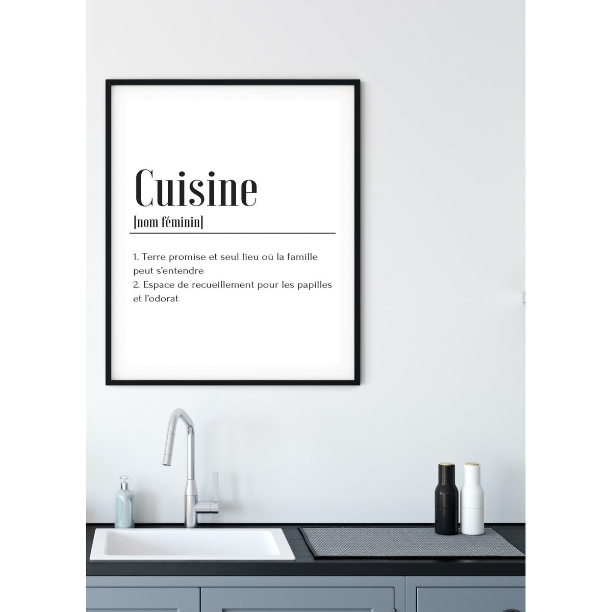 Affiche Définition Cuisine blanc, L'AFFICHERIE