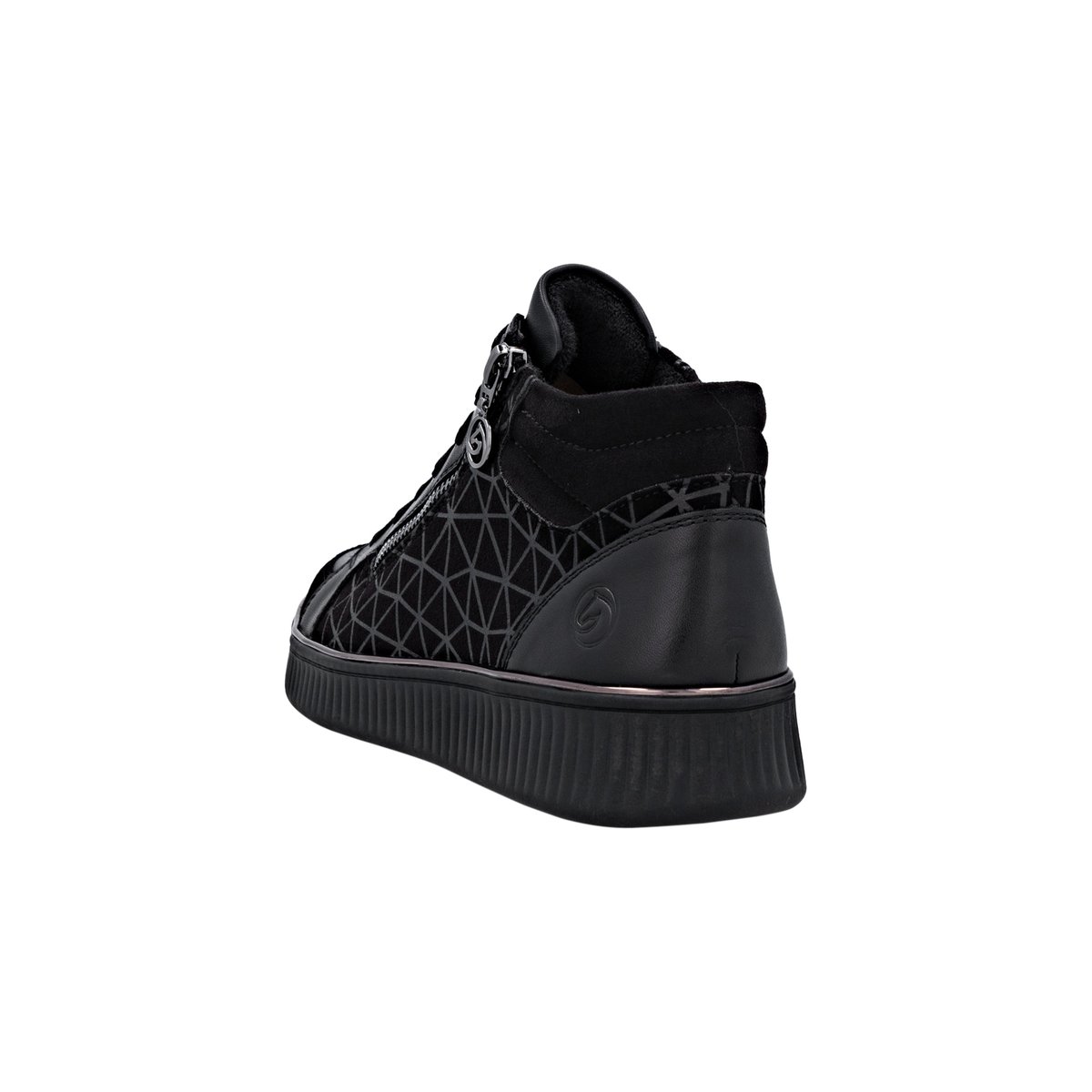 Basket Montante Cuir Goatsuede noir, REMONTE