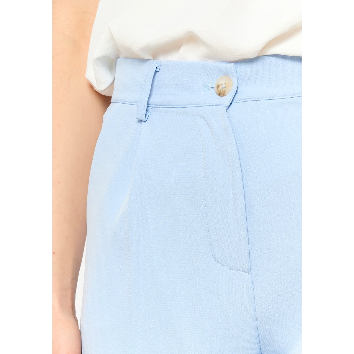 Pantalon droit chic bleu pastel, LOLALIZA
