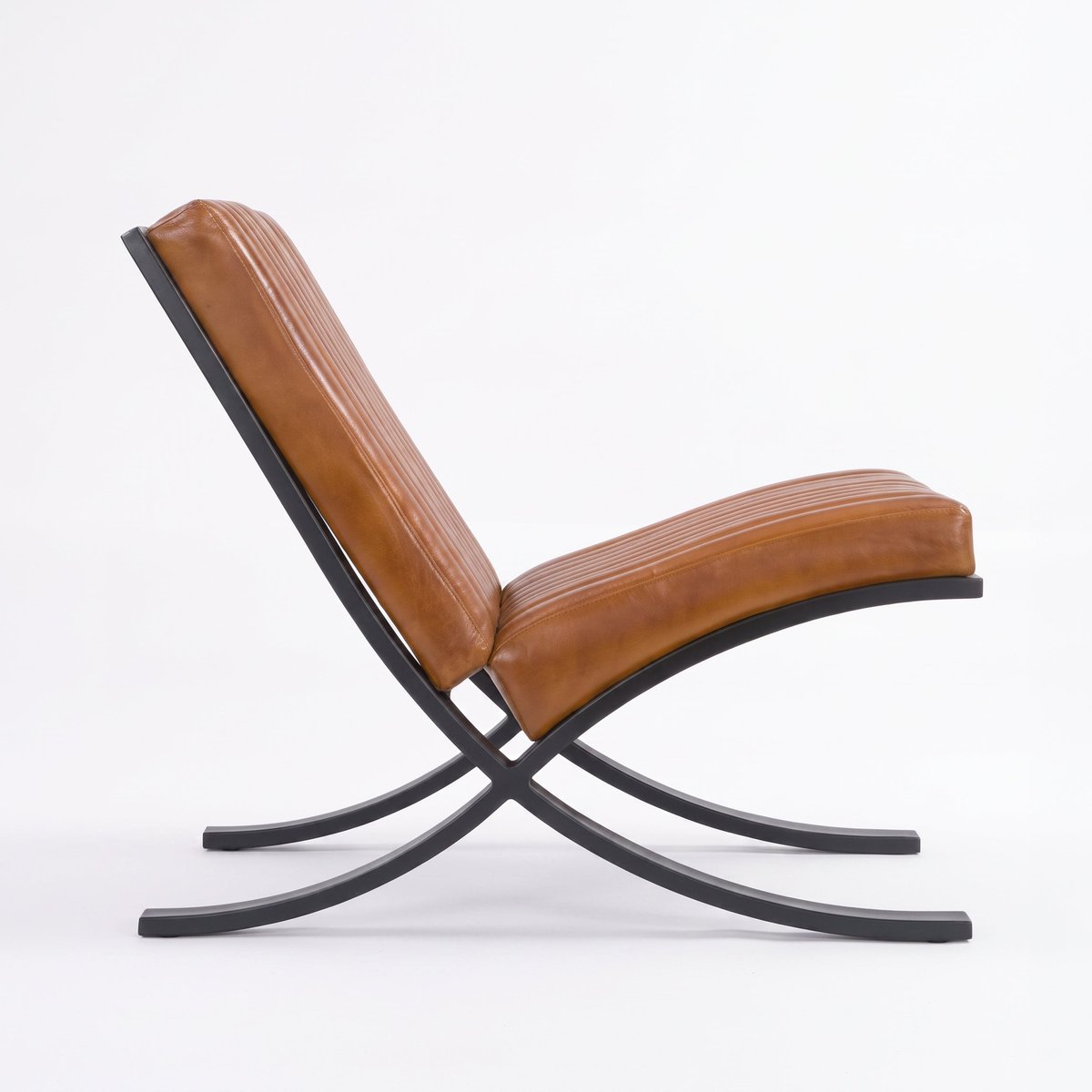 Fauteuil en cuir de buffle - GUSTAVE marron, MAISON PAVANE