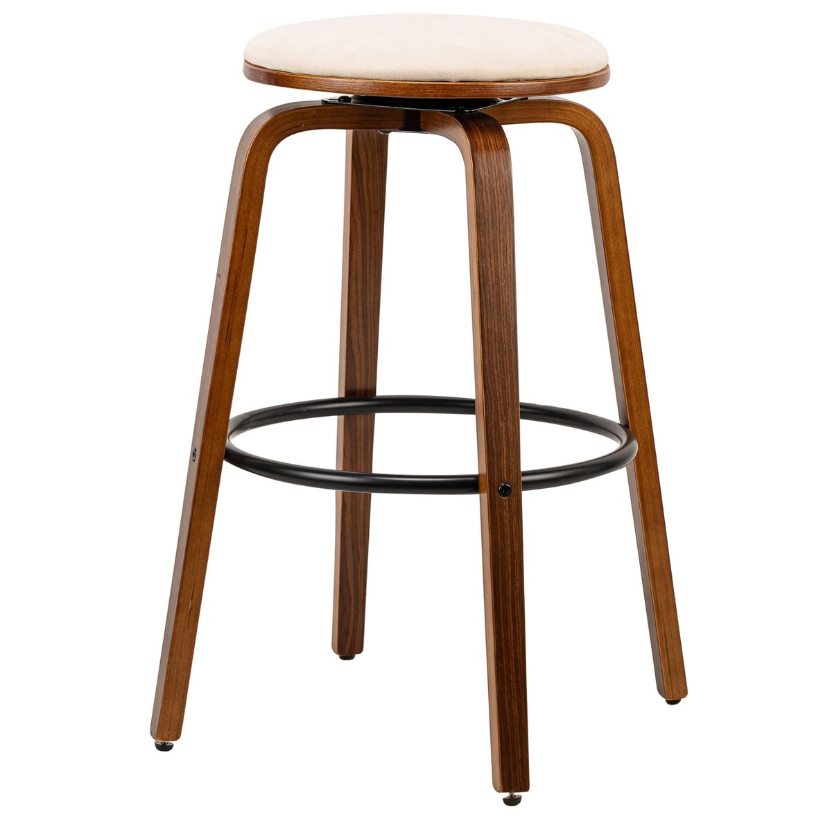 Lot de 2 tabourets de bar en bois, MORENO beige, NORDLYS